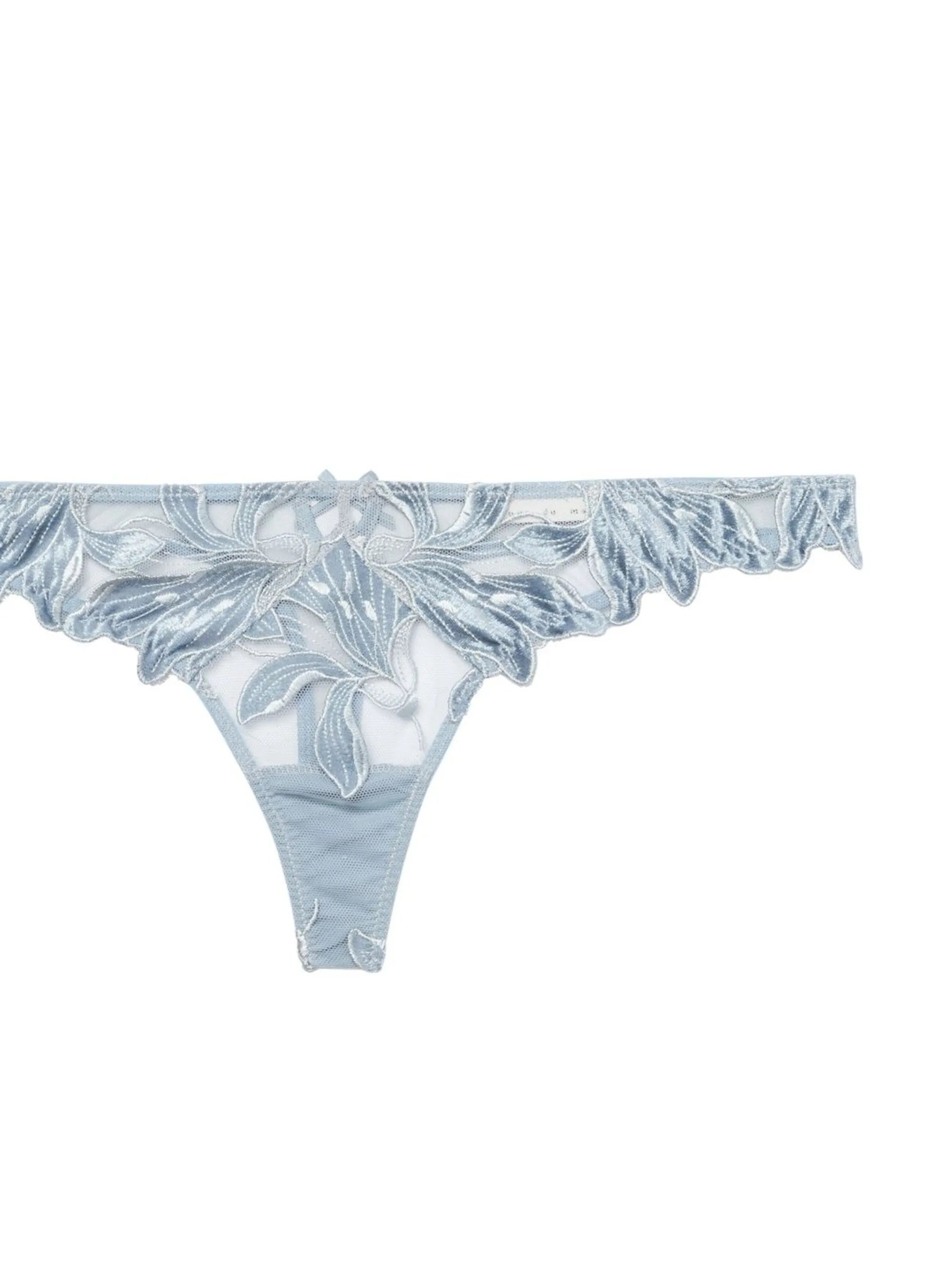 Velvet Lily embroidered thong