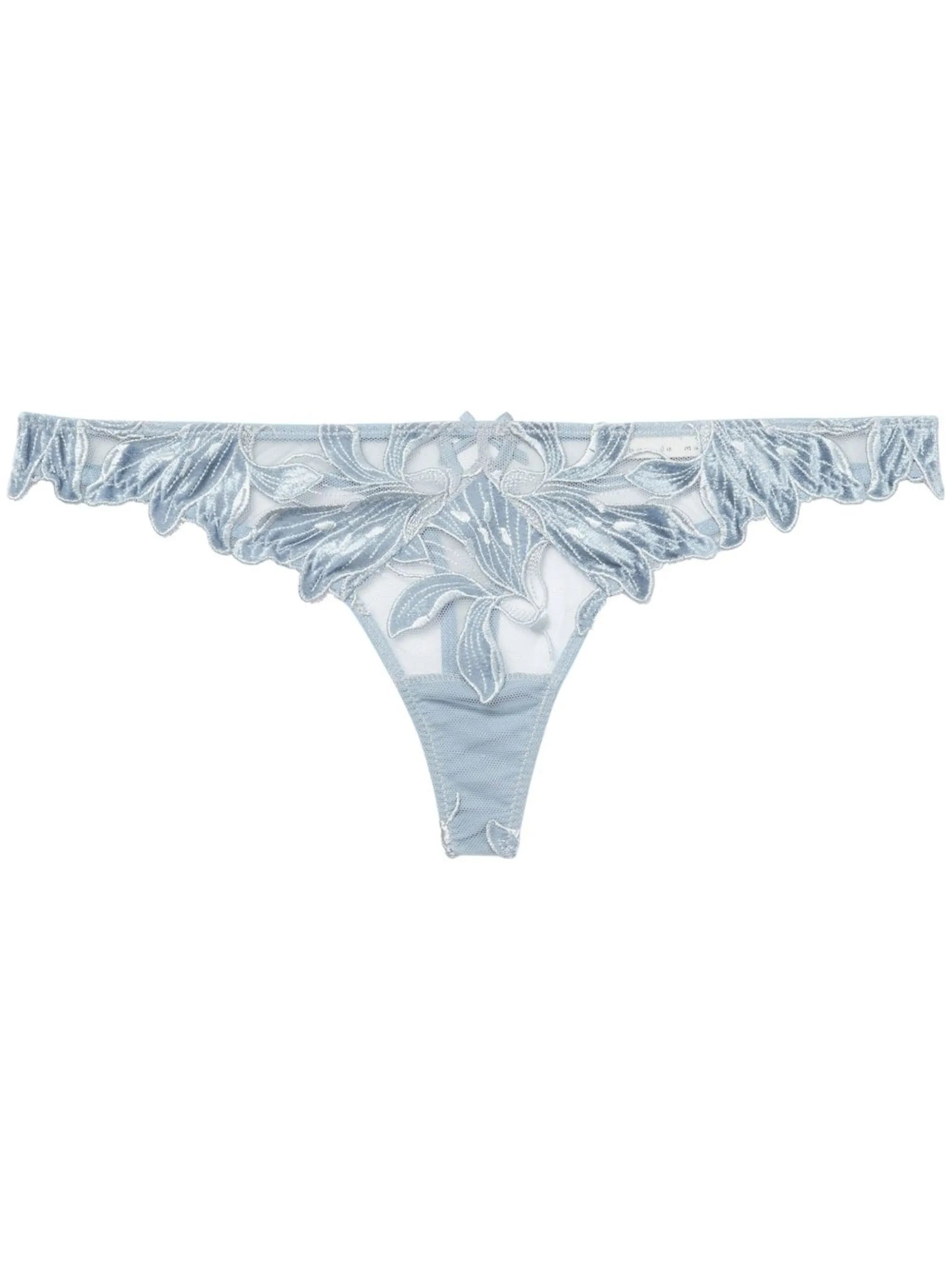 Velvet Lily embroidered thong