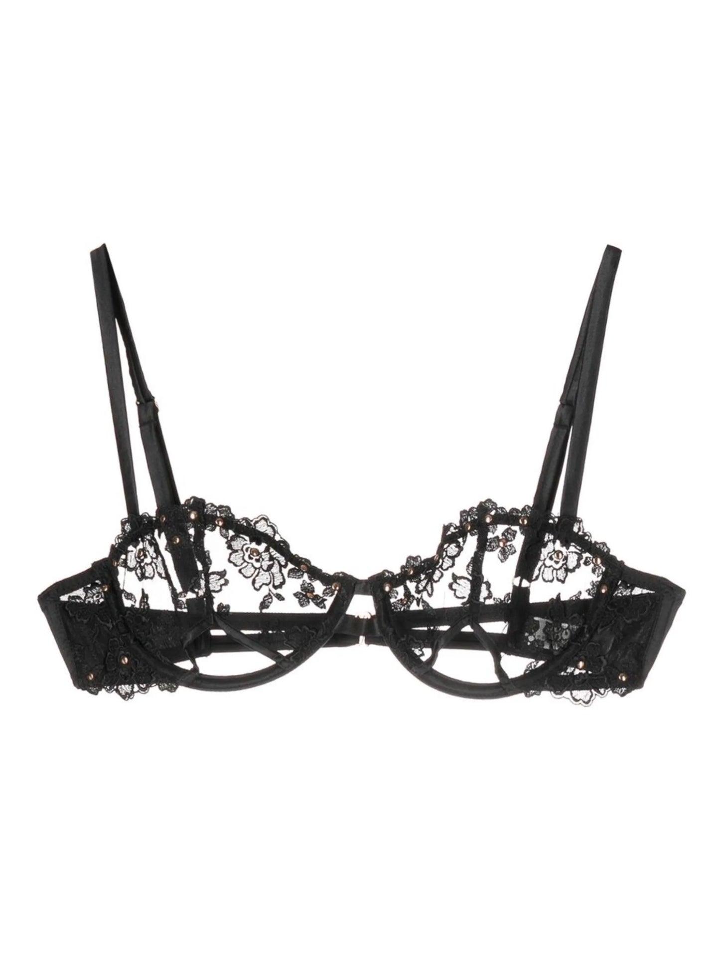 stud-detail sheer bra