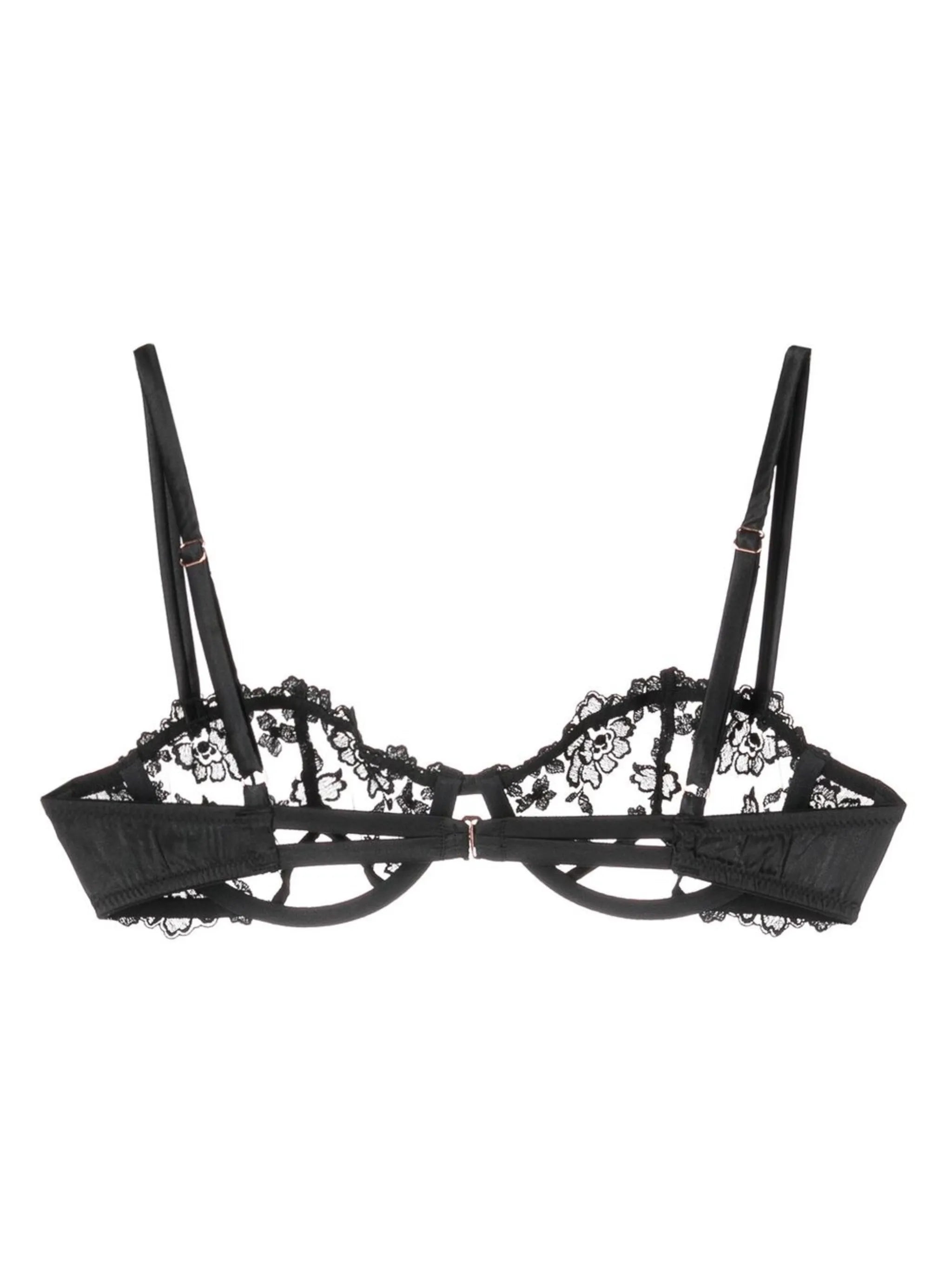 stud-detail sheer bra