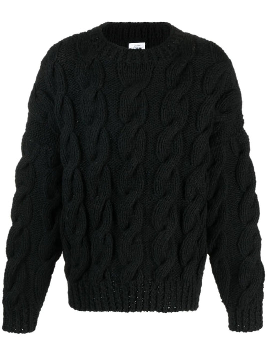 cable-knit round-neck jumper