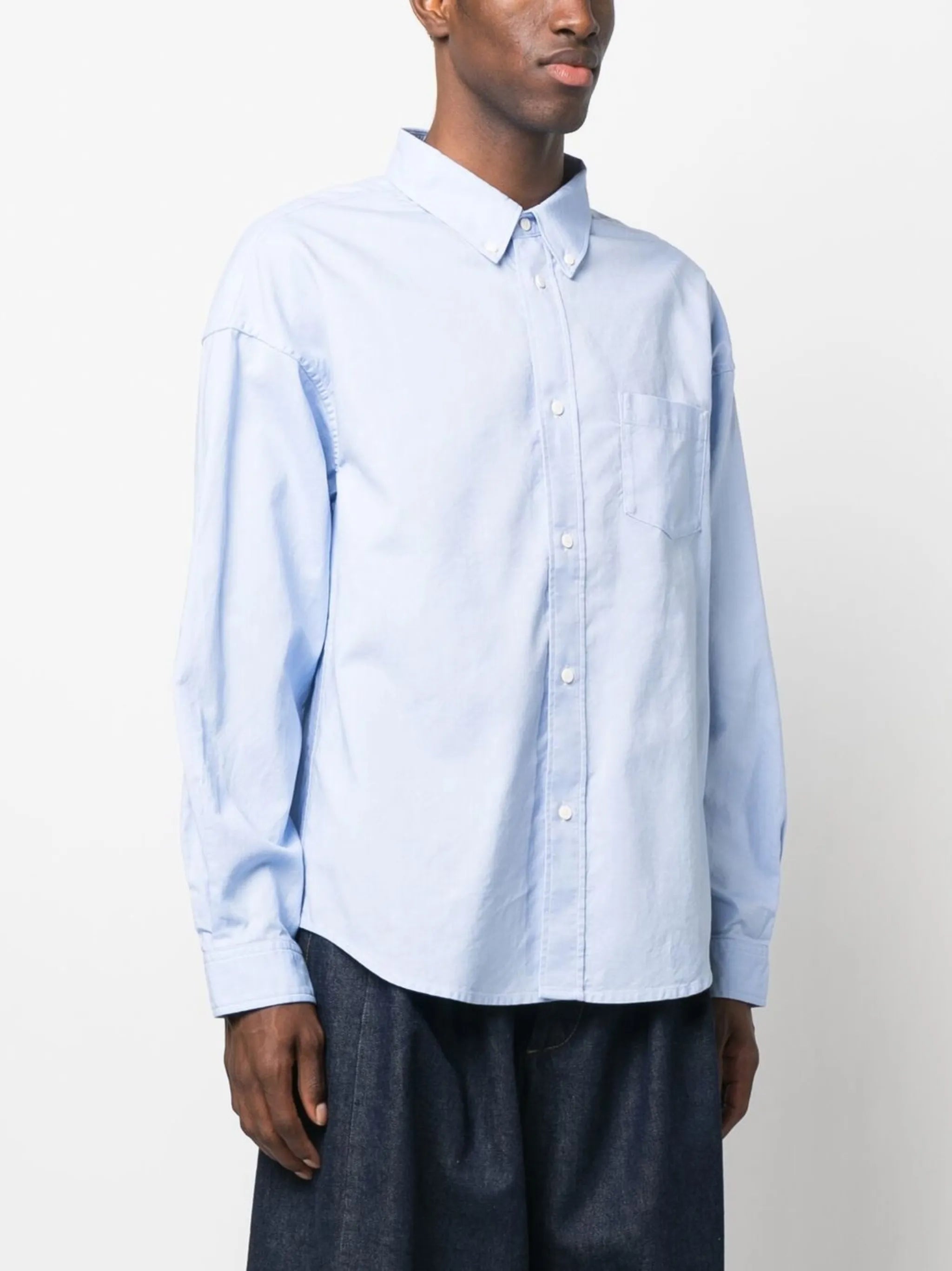 patchwork-detail long-sleeve shirt