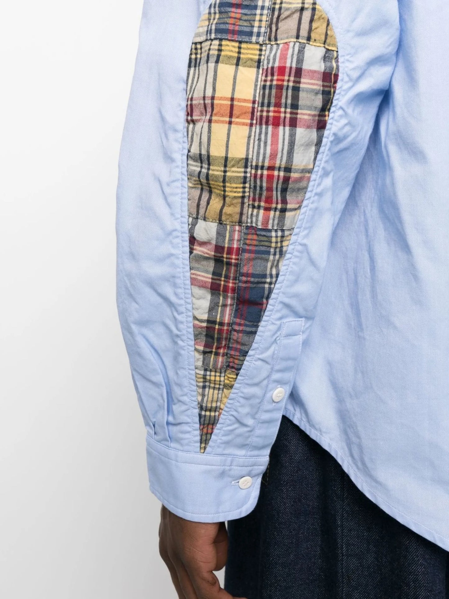 patchwork-detail long-sleeve shirt