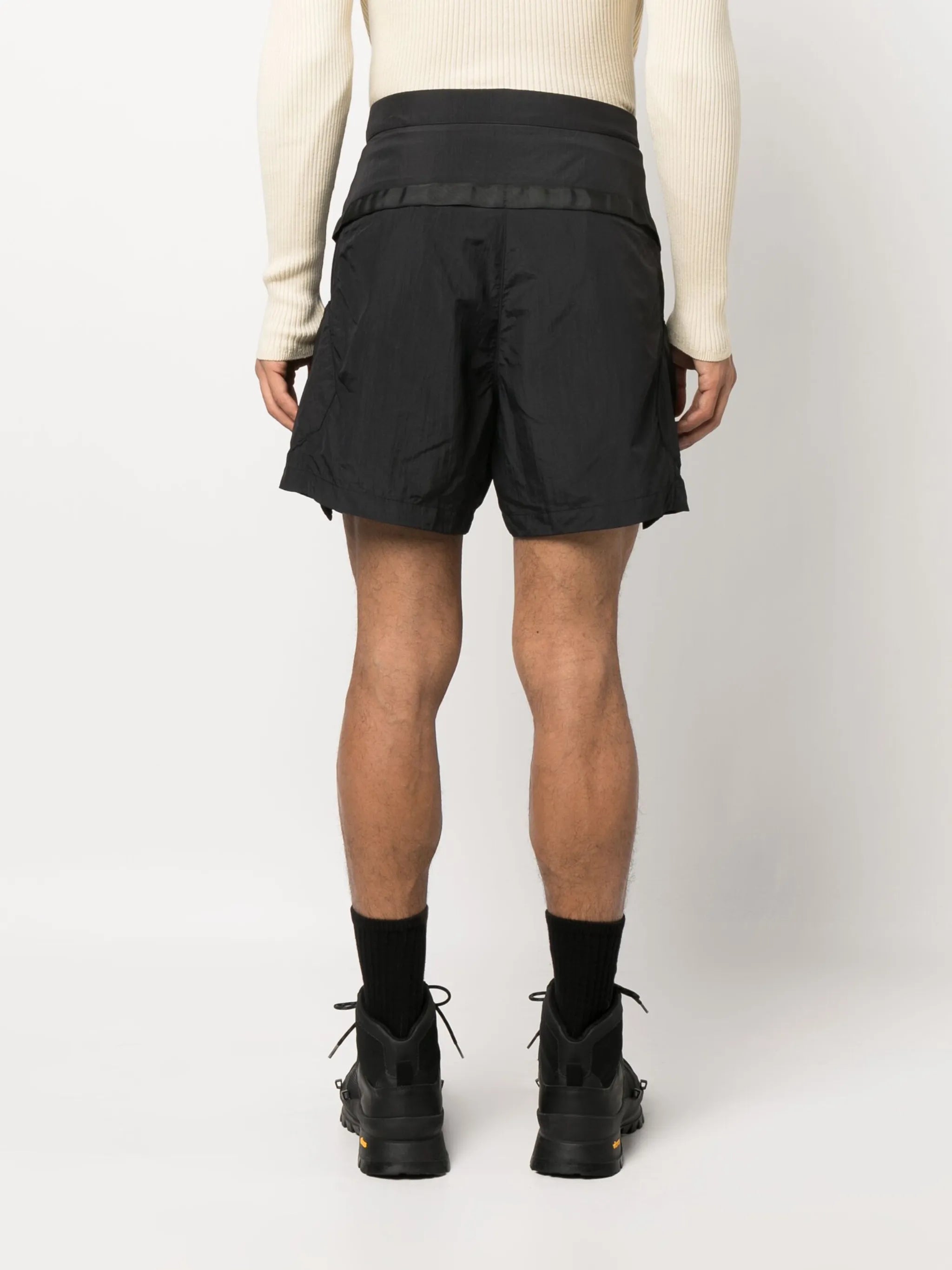 strap-detailing high-waisted shorts