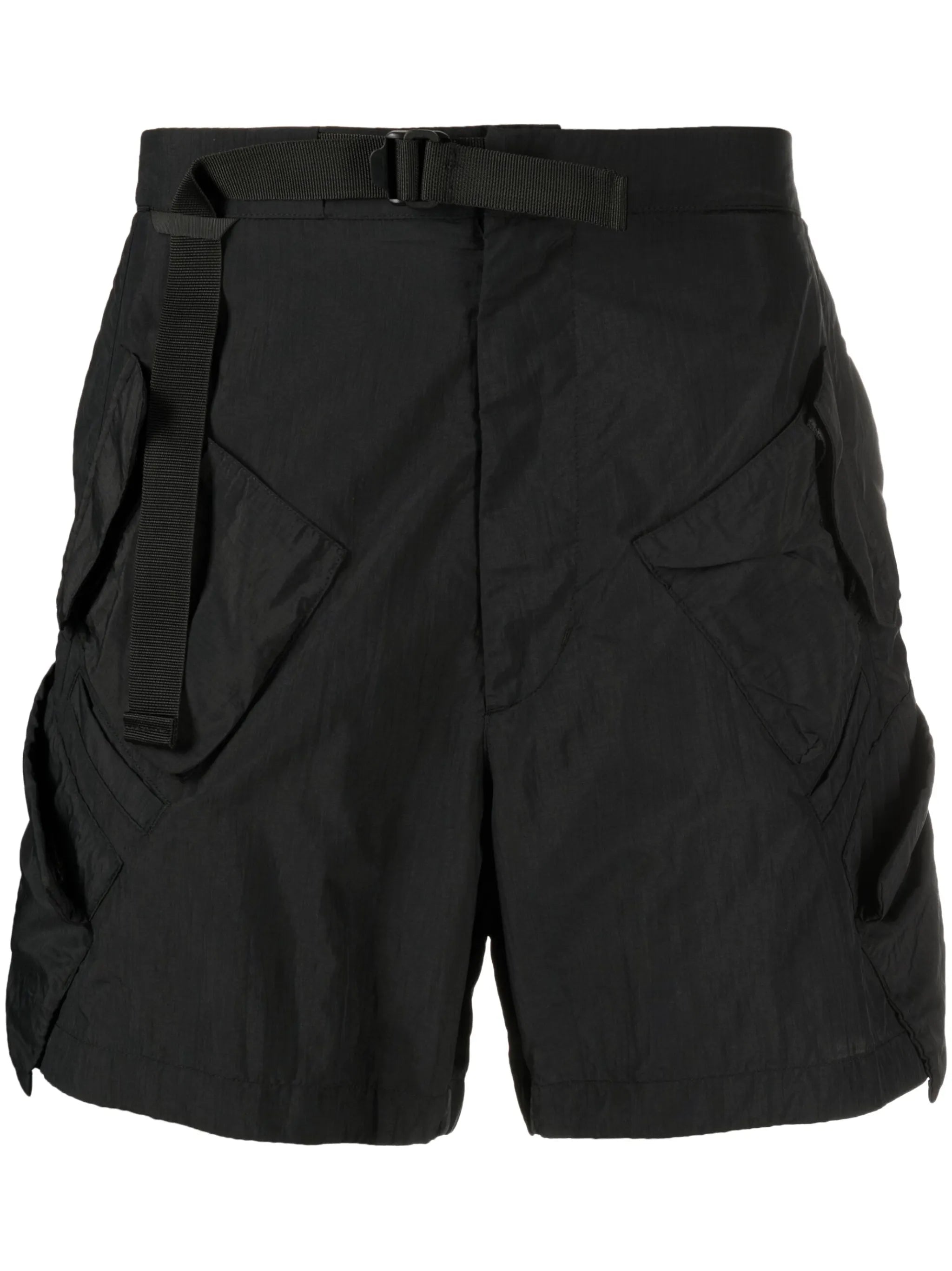 strap-detailing high-waisted shorts