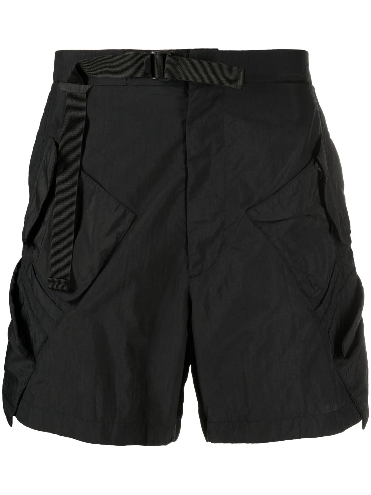 strap-detailing high-waisted shorts