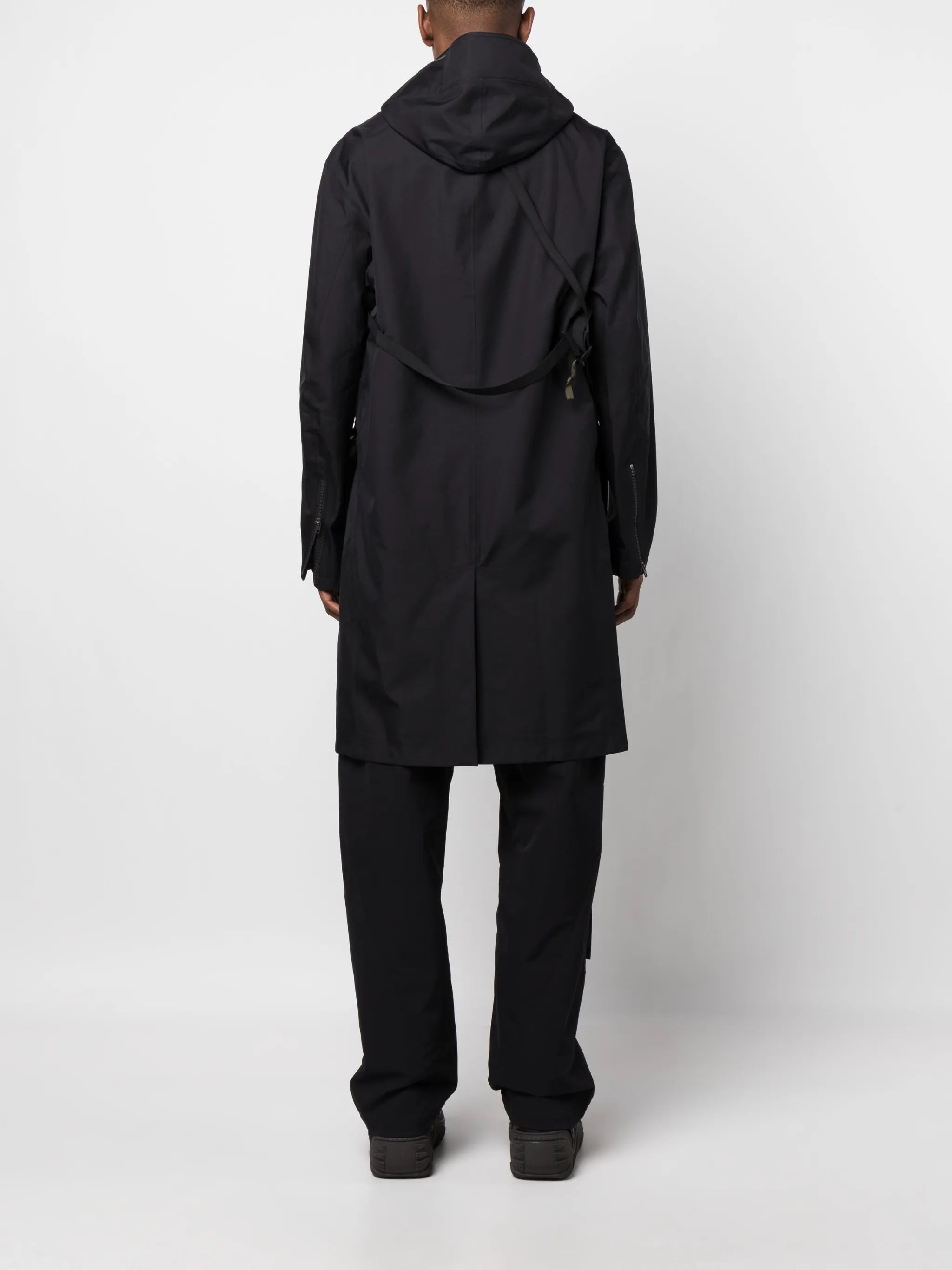 detachable-hood waterproof trench coat