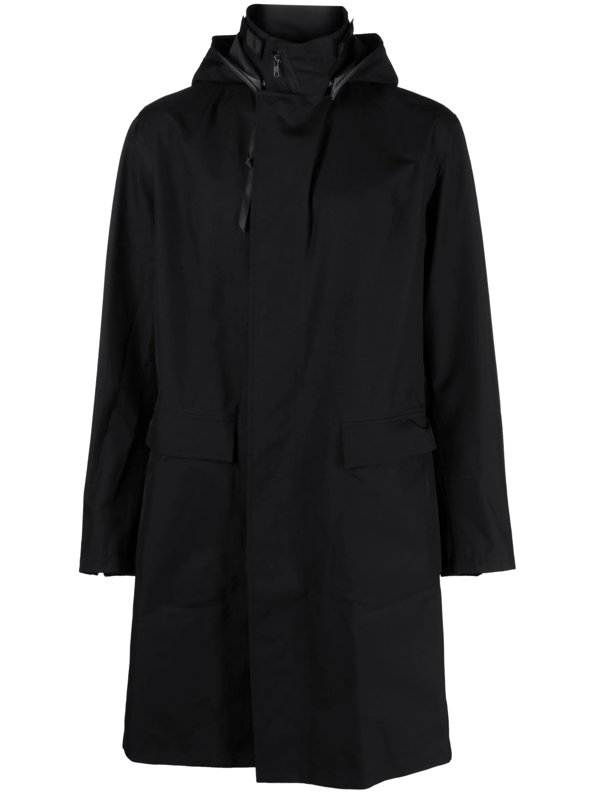 detachable-hood waterproof trench coat