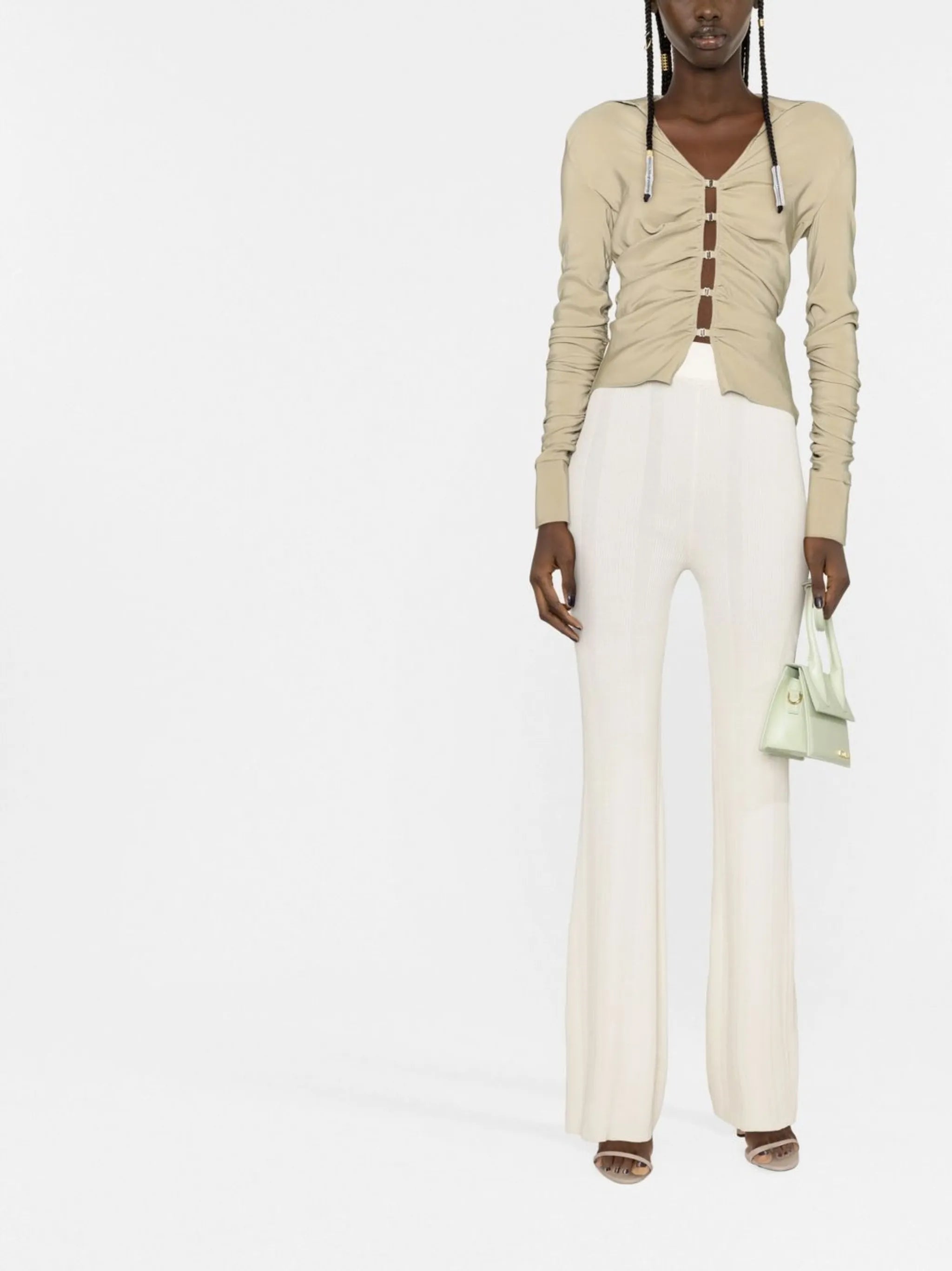 V-neck long-sleeve cardigan