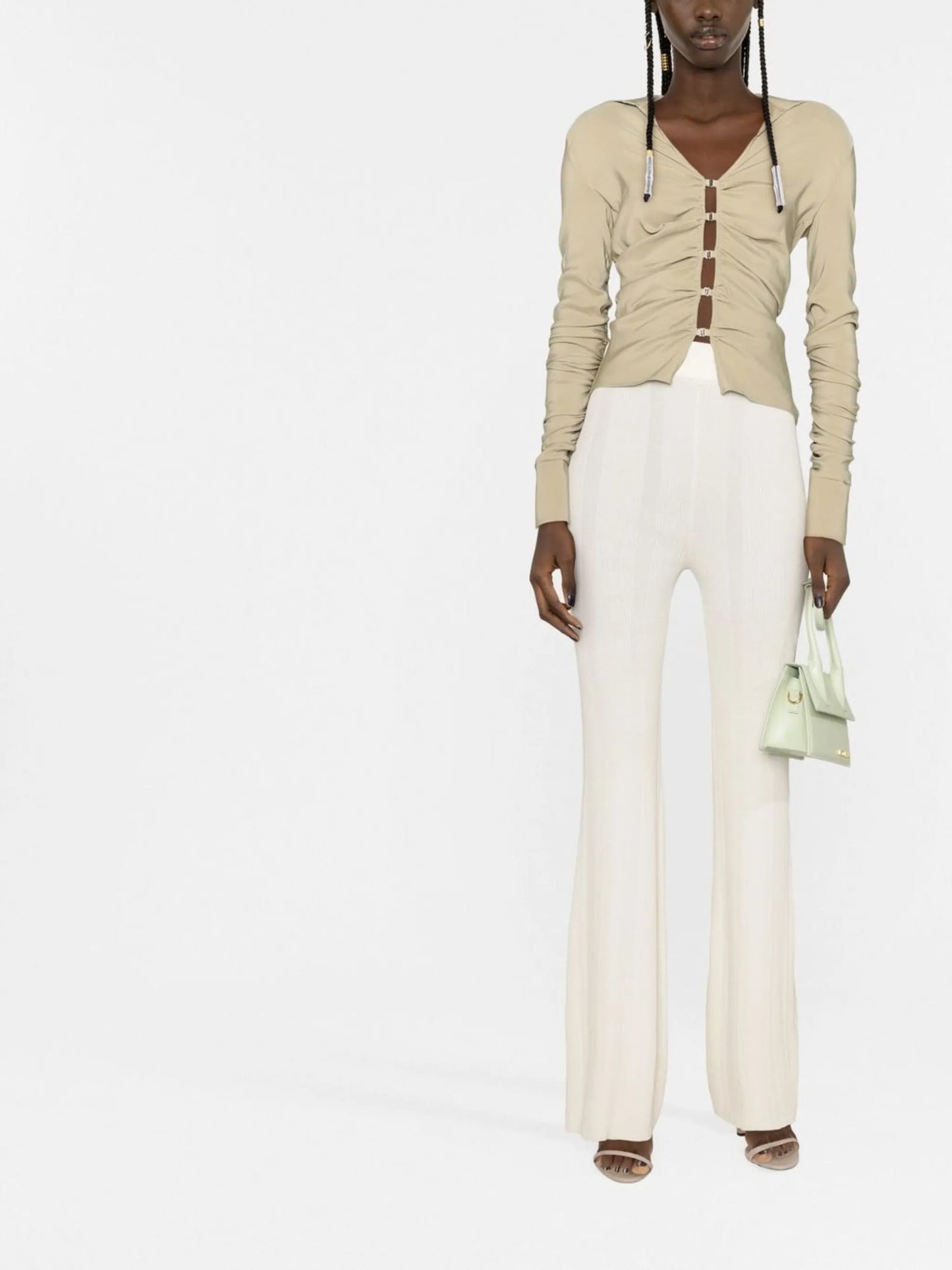 V-neck long-sleeve cardigan