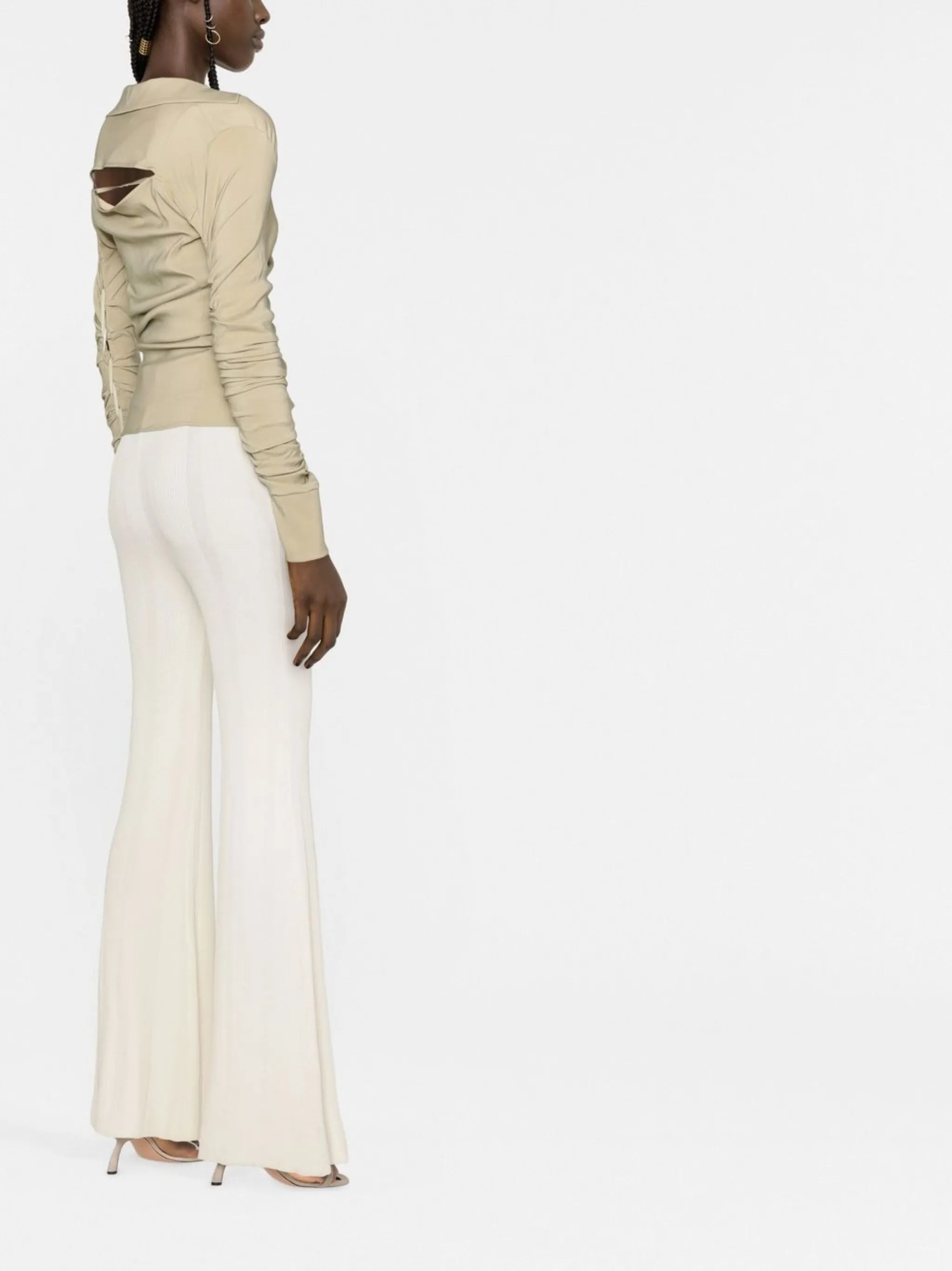 V-neck long-sleeve cardigan