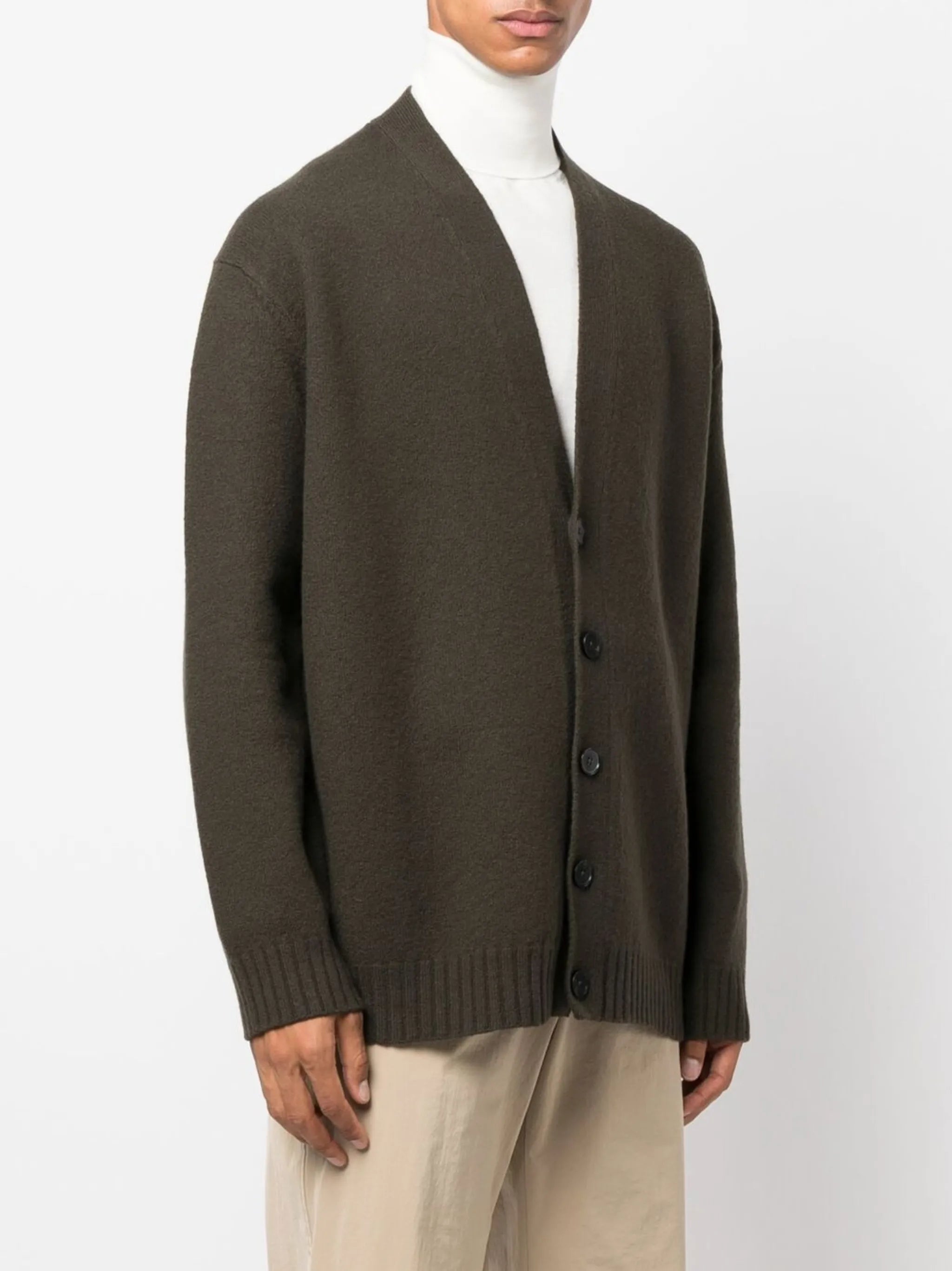 V-neck knitted cardigan
