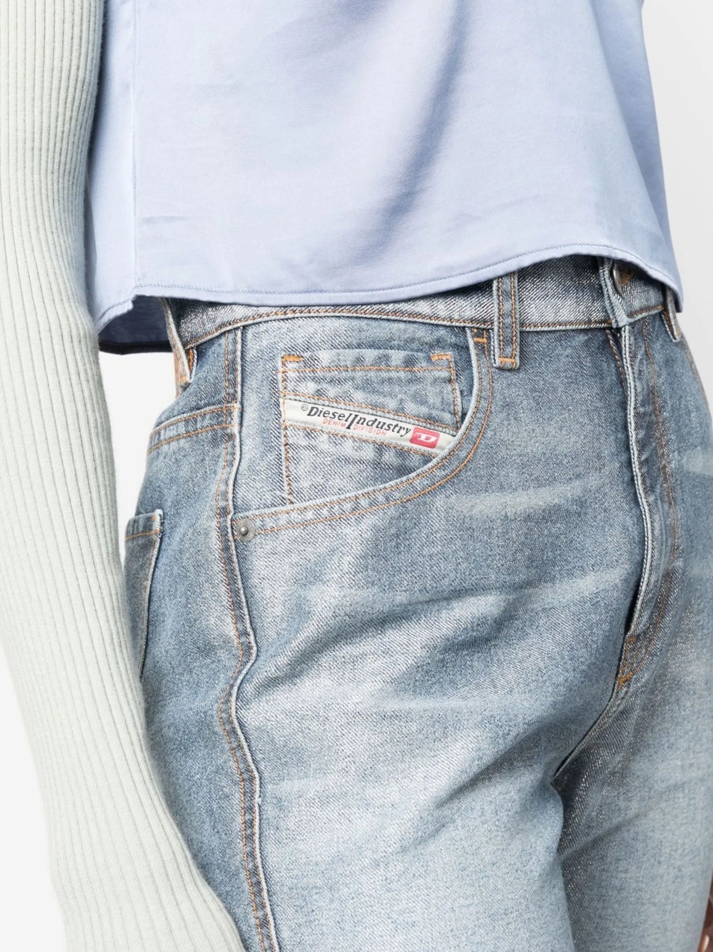 high-rise slim-fit jeans