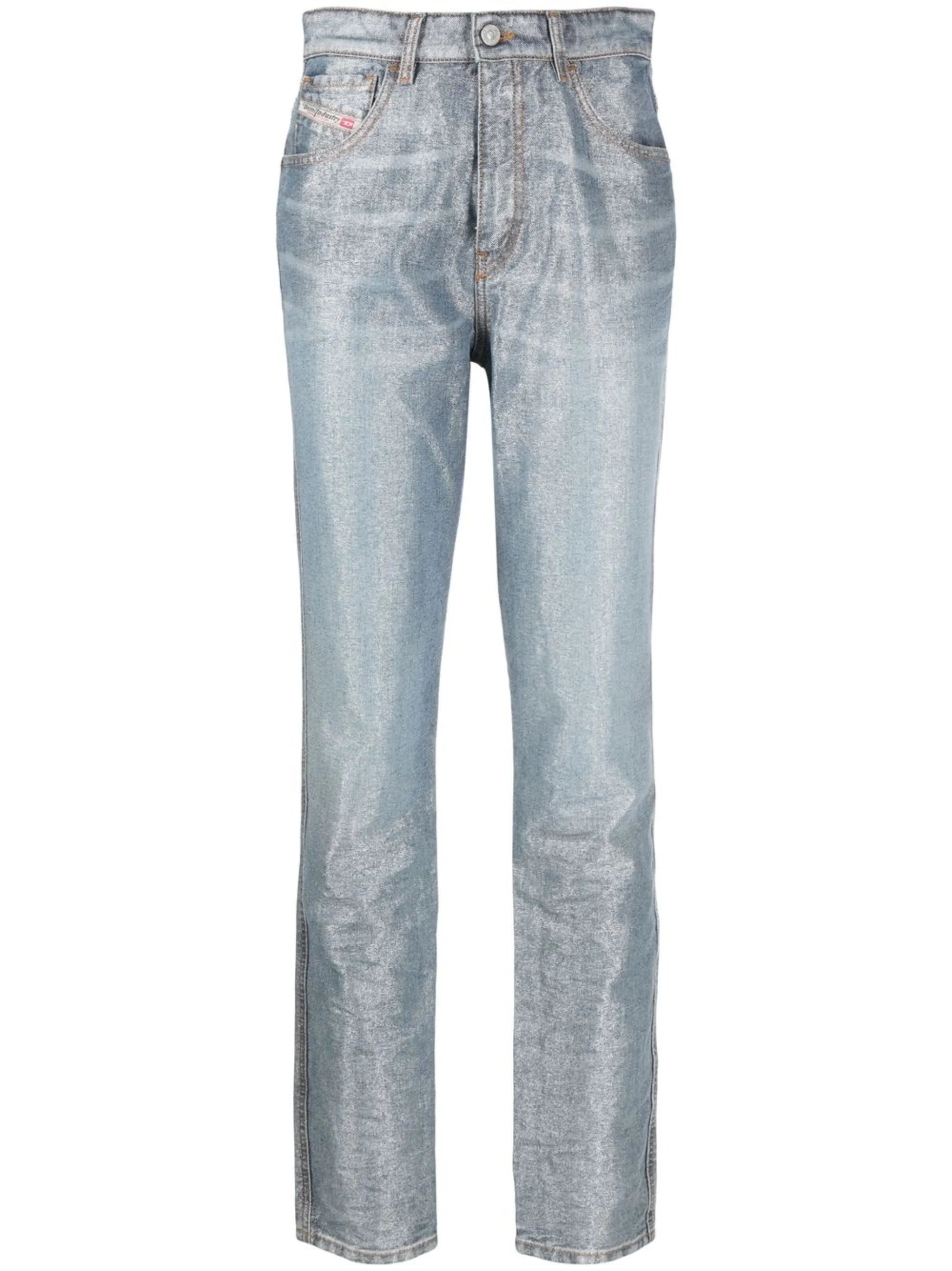 high-rise slim-fit jeans