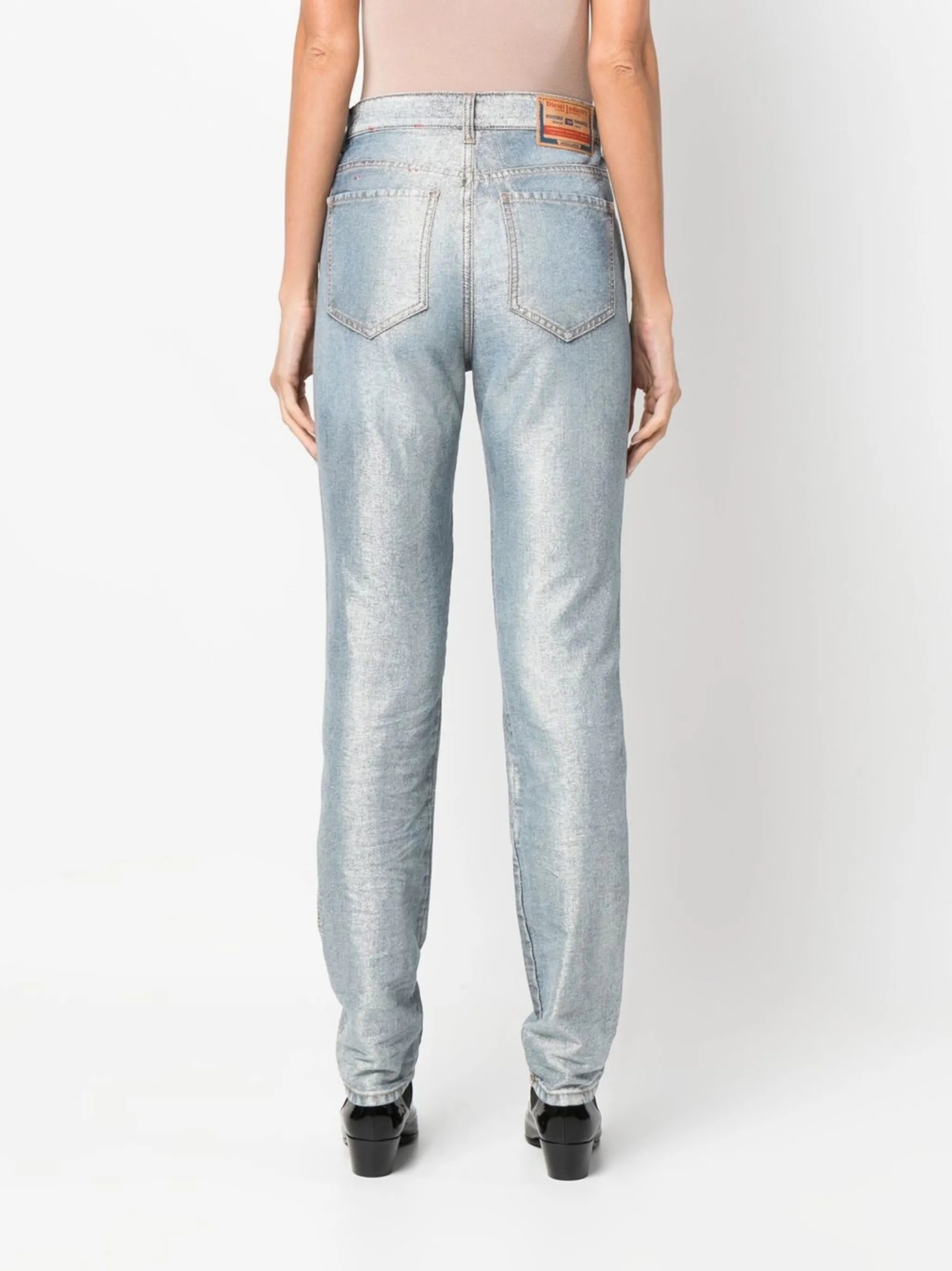 high-rise slim-fit jeans