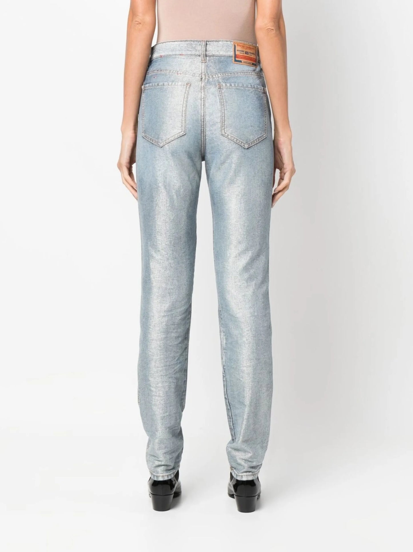 high-rise slim-fit jeans