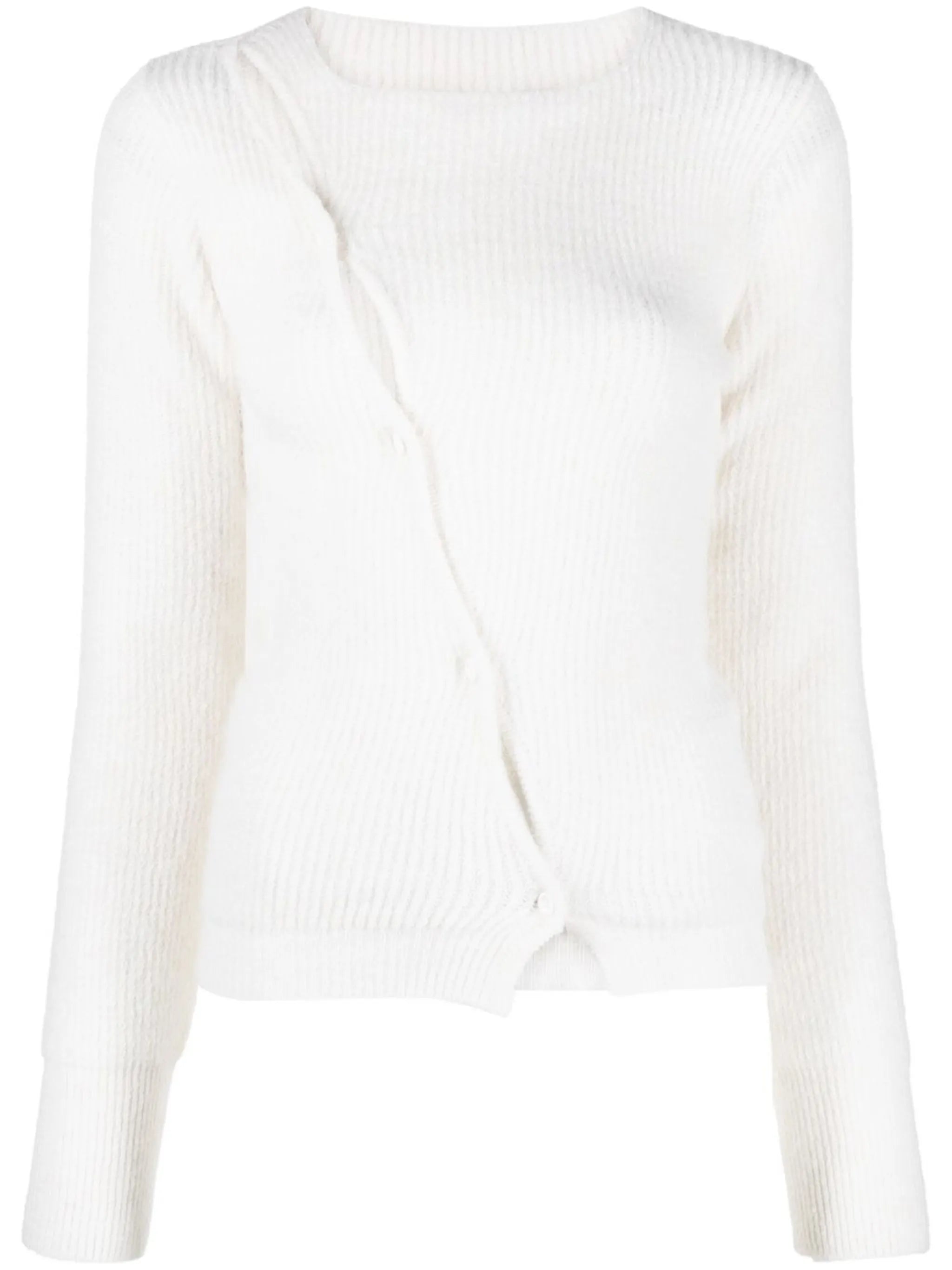 Pau asymmetric button-up cardigan