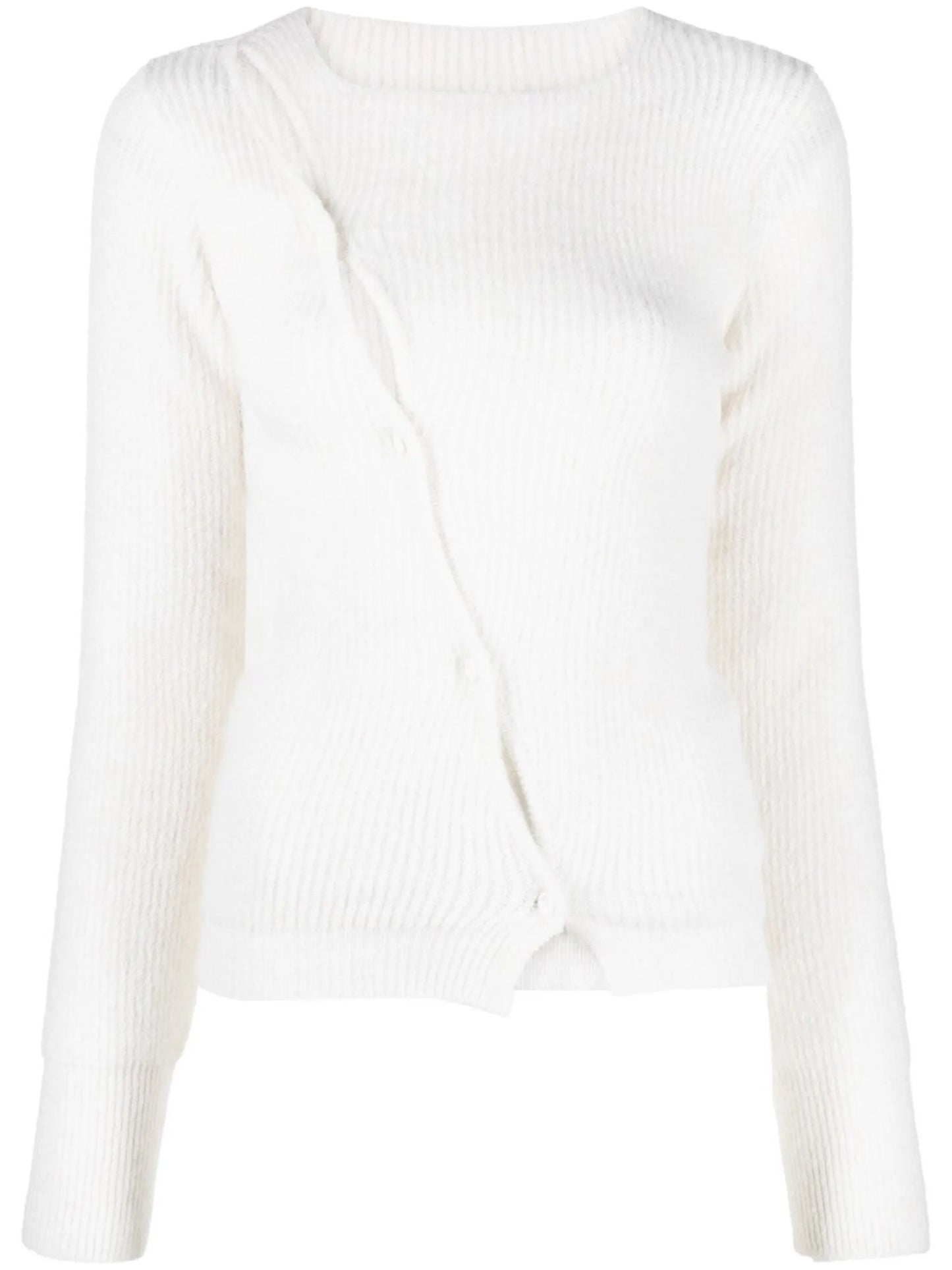Pau asymmetric button-up cardigan
