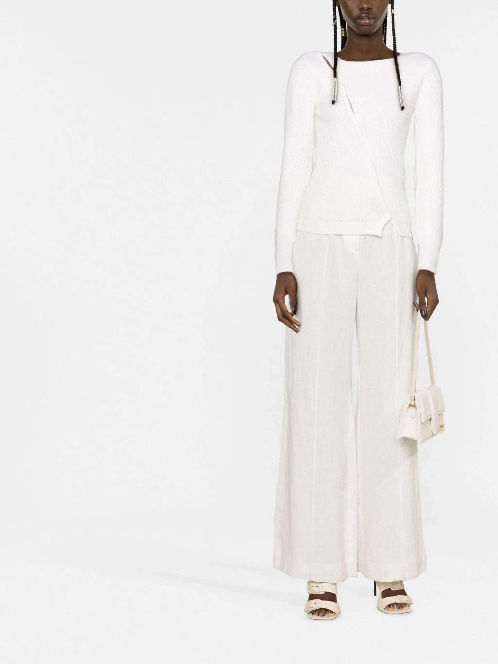 Pau asymmetric button-up cardigan
