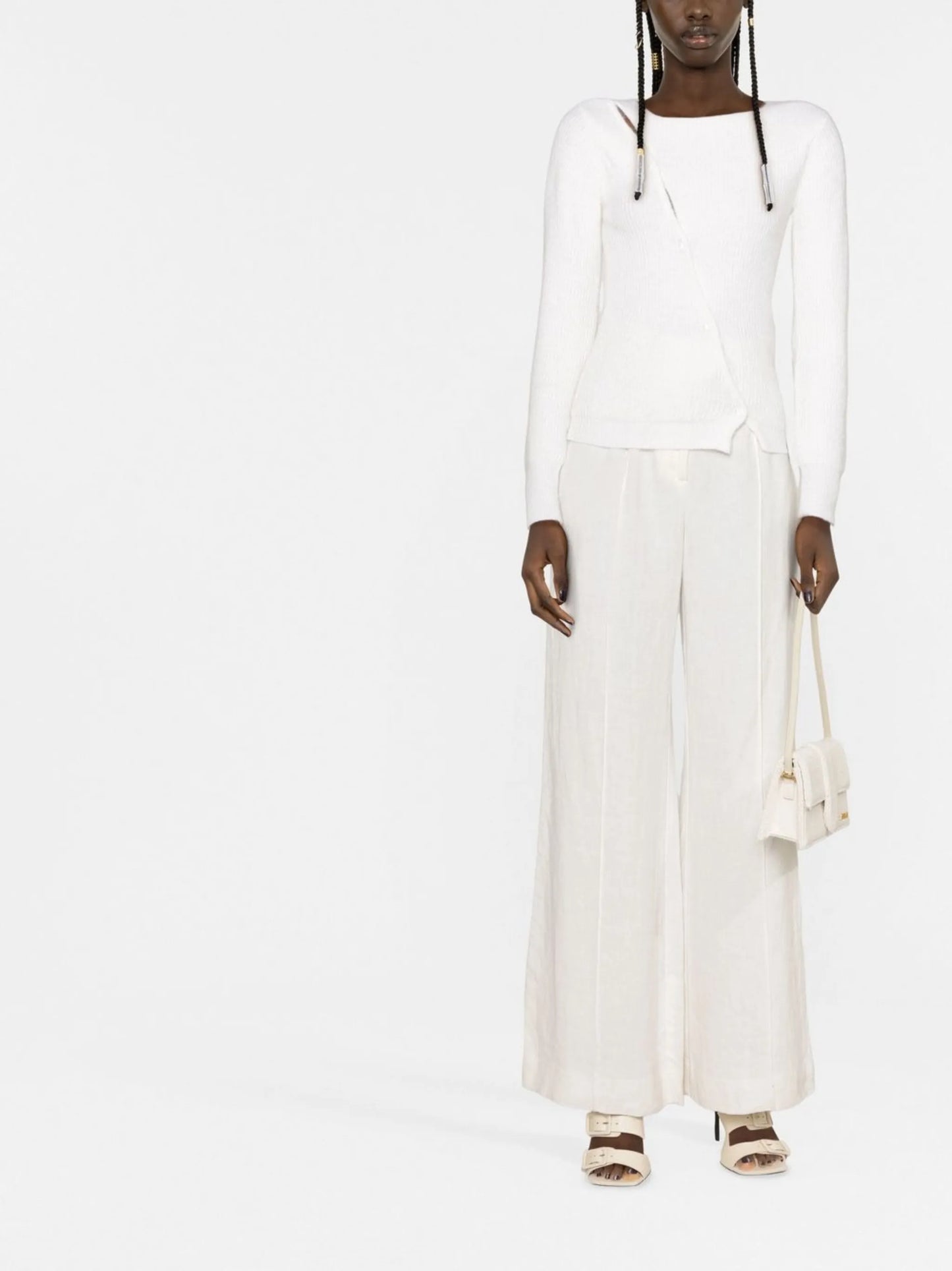 Pau asymmetric button-up cardigan