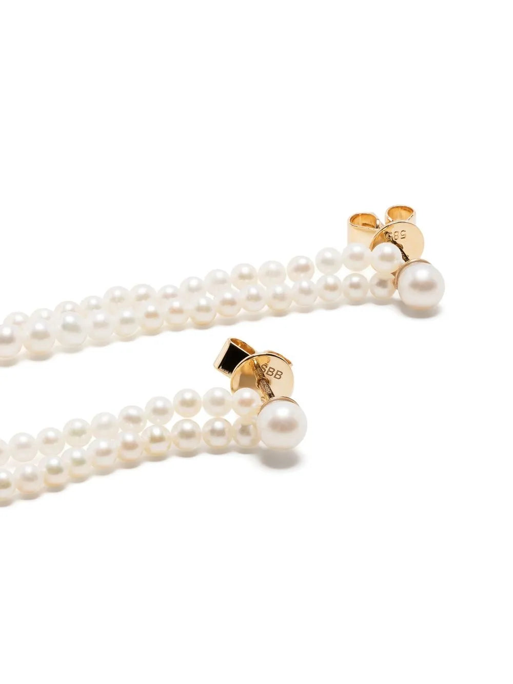 14kt yellow gold Promenade de Perles drop earrings