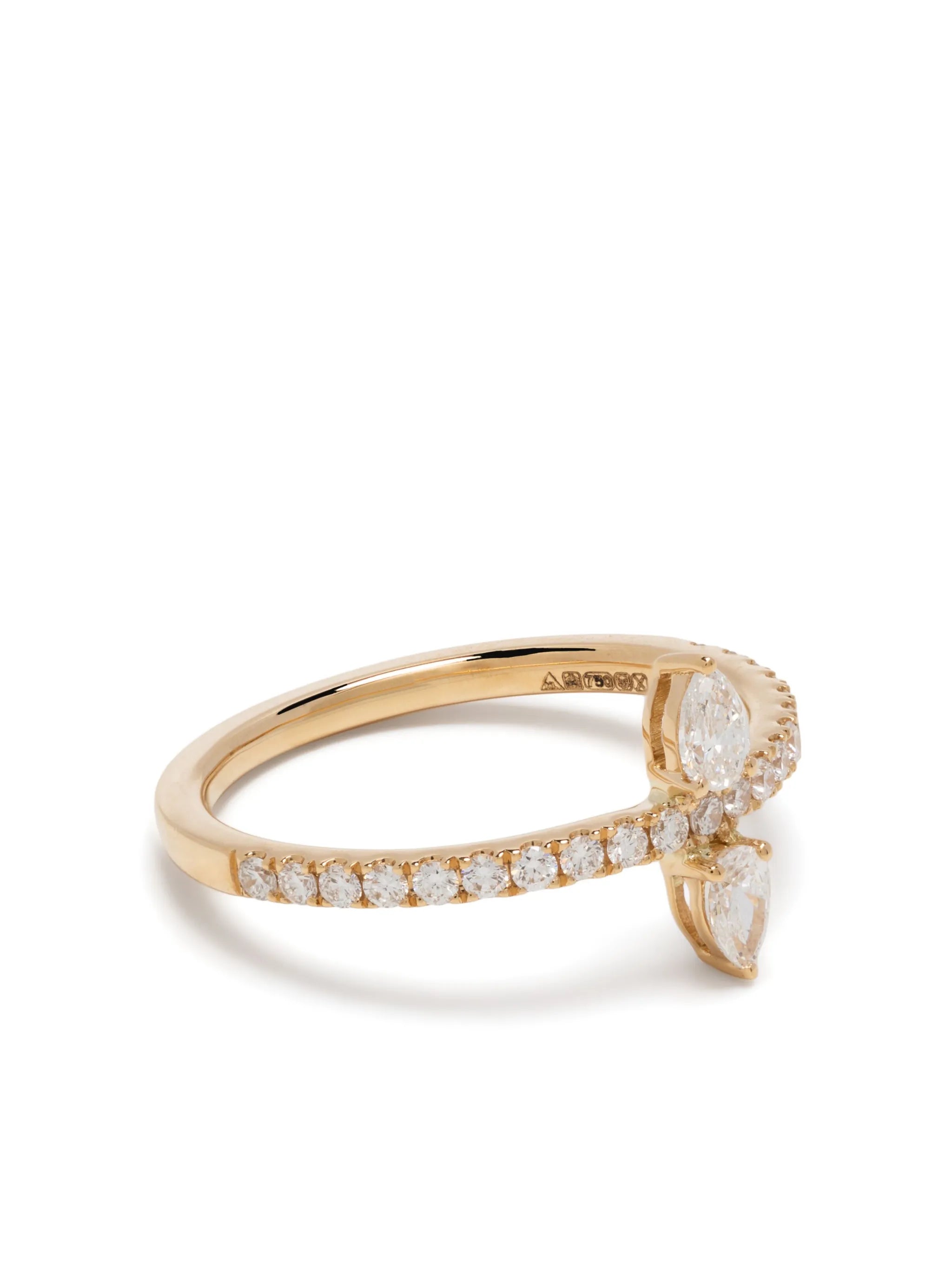 18kt yellow gold Duo Héra diamond ring