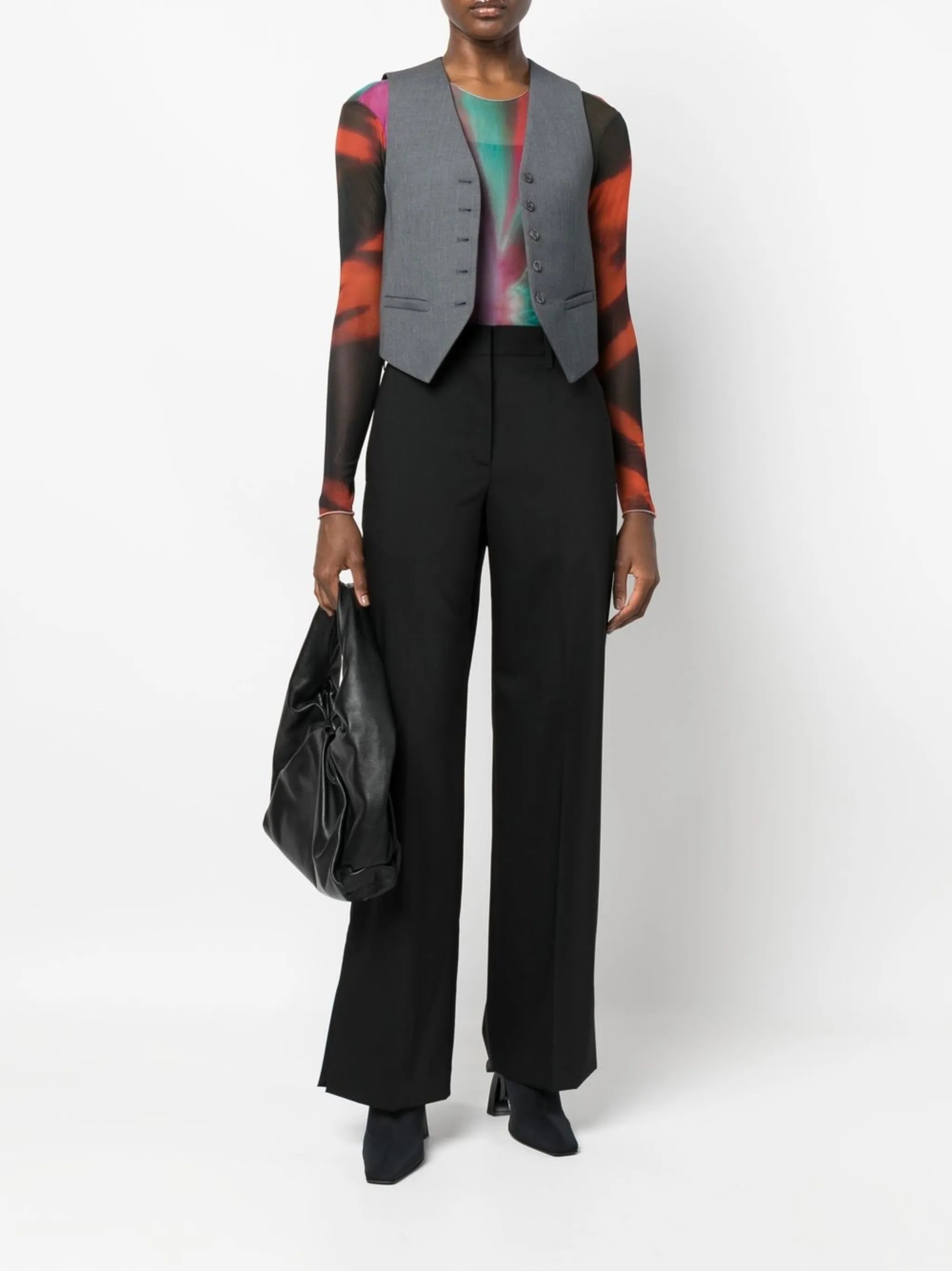 straight-leg tailored trousers