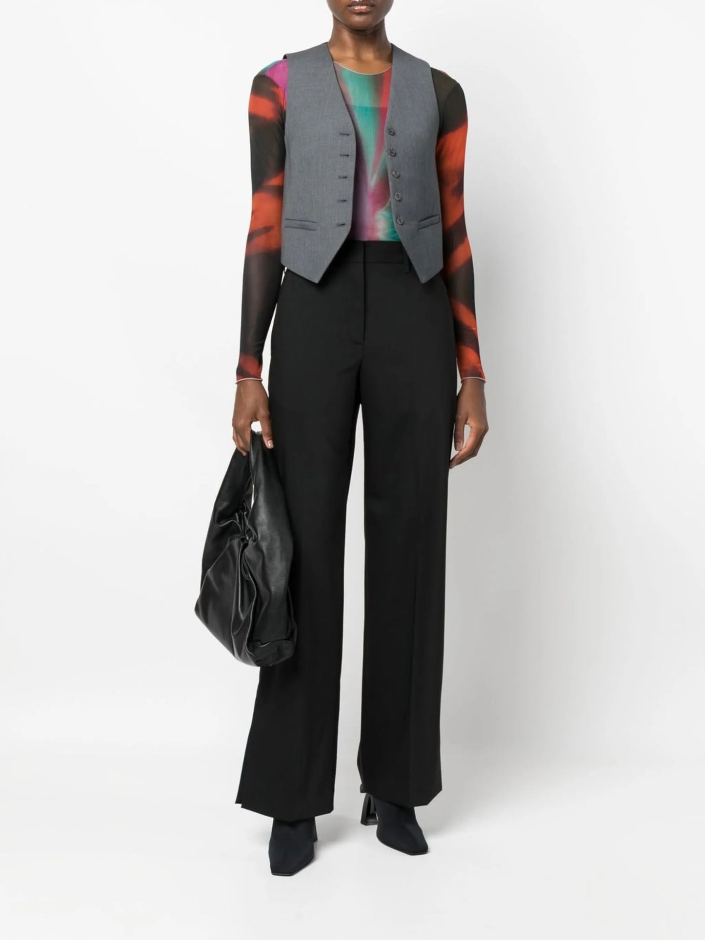 straight-leg tailored trousers