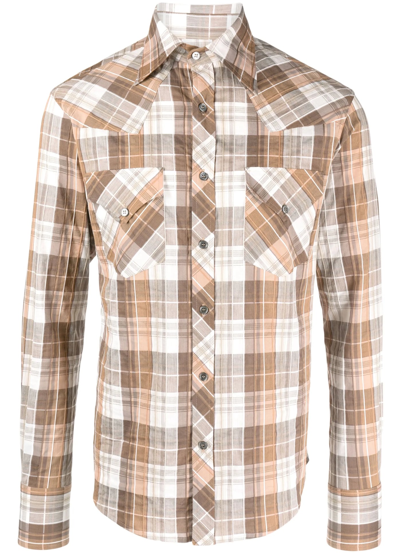 check-pattern cotton shirt