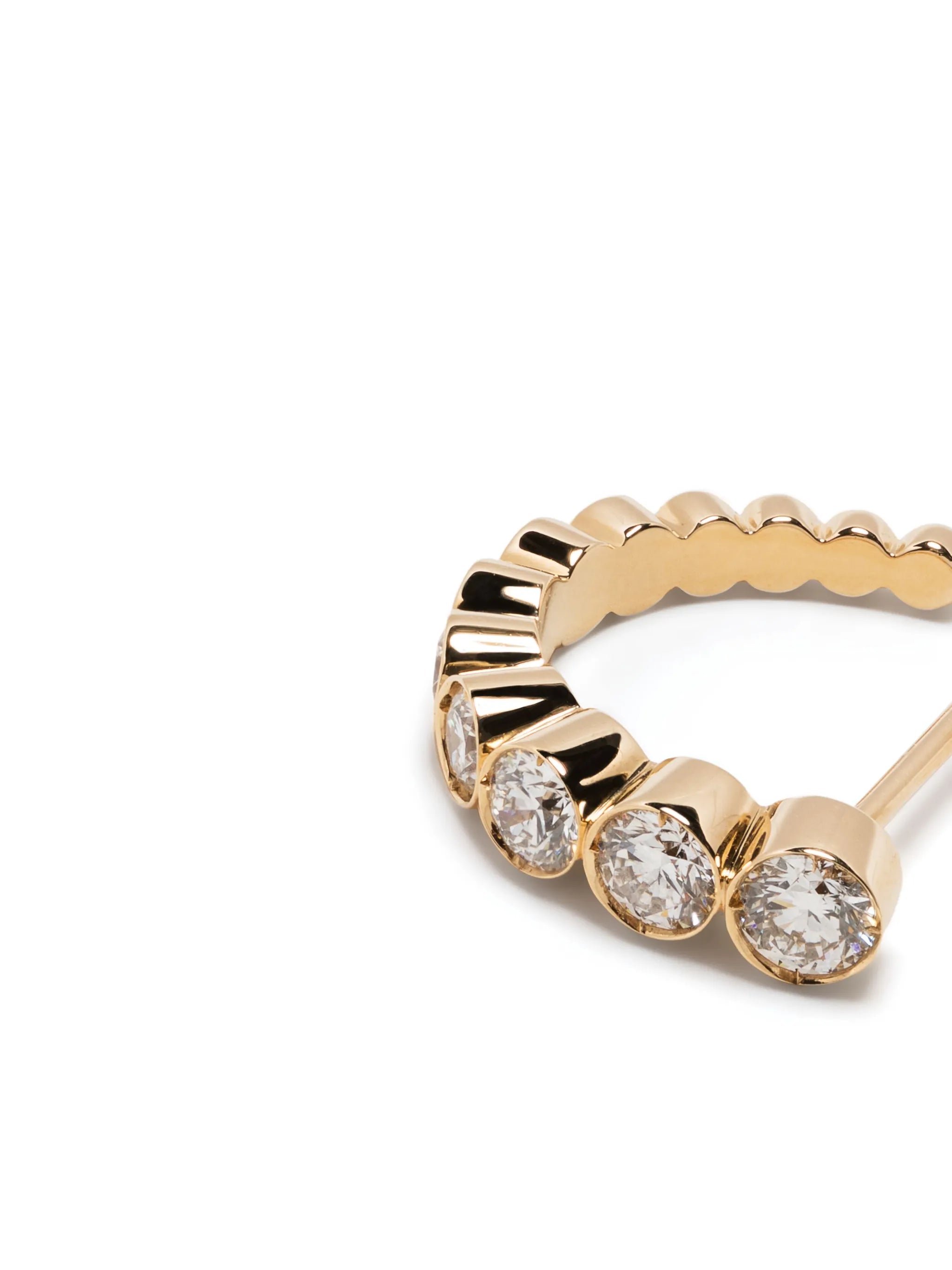 18kt yellow gold diamond huggie earring