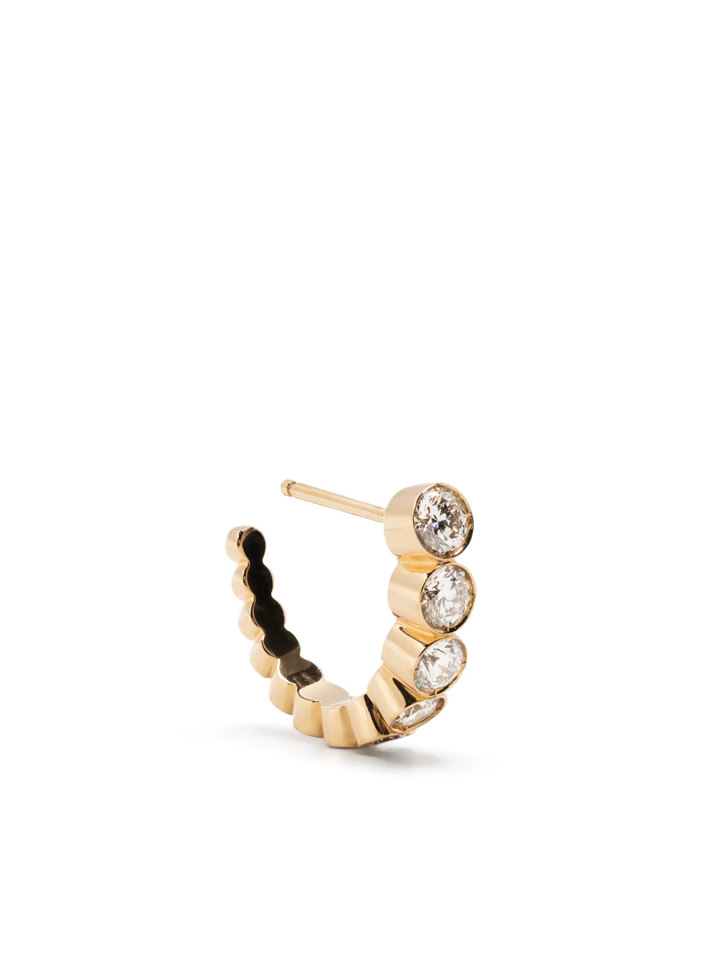 18kt yellow gold diamond huggie earring