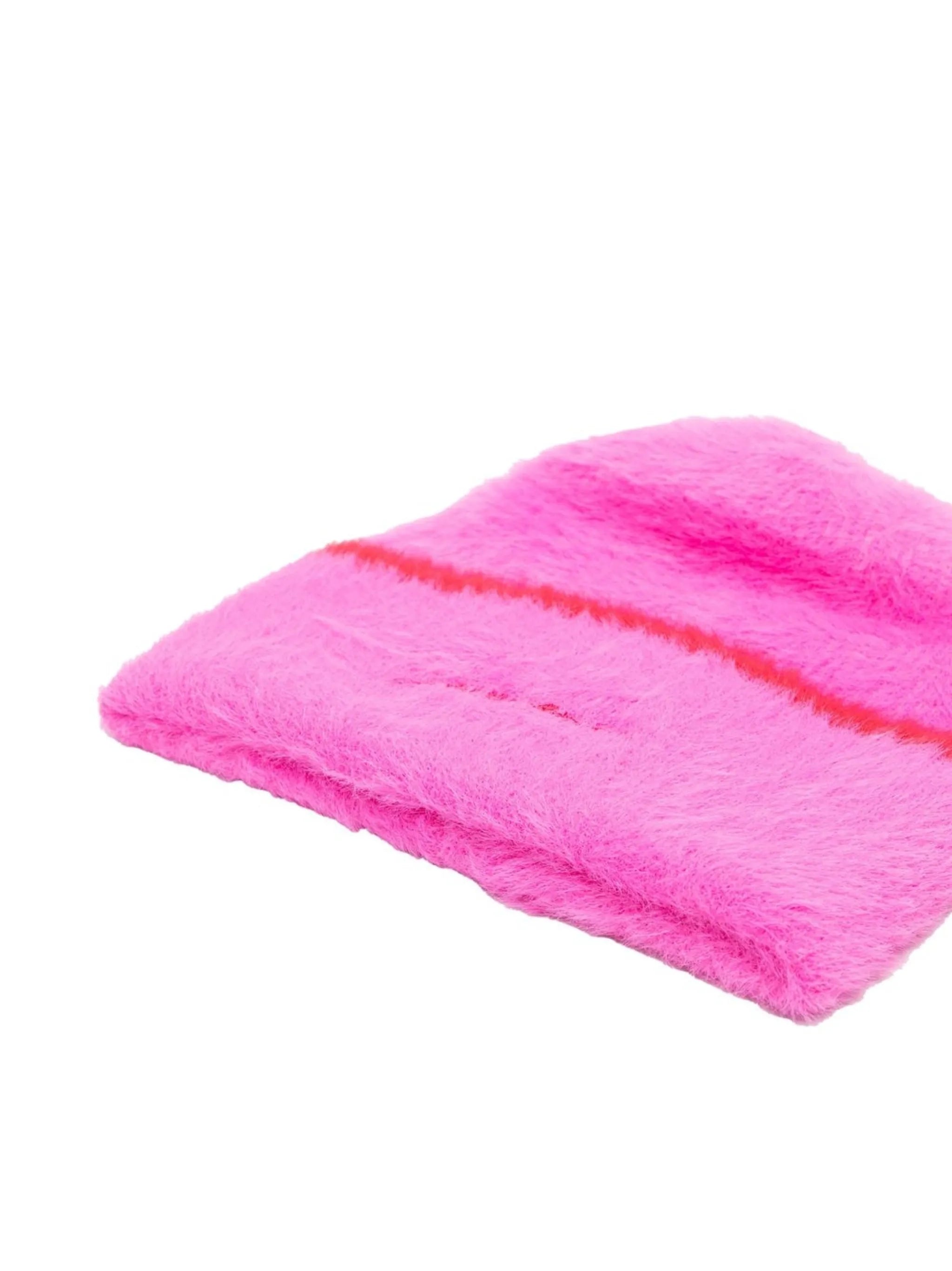 textured logo-embroidered beanie