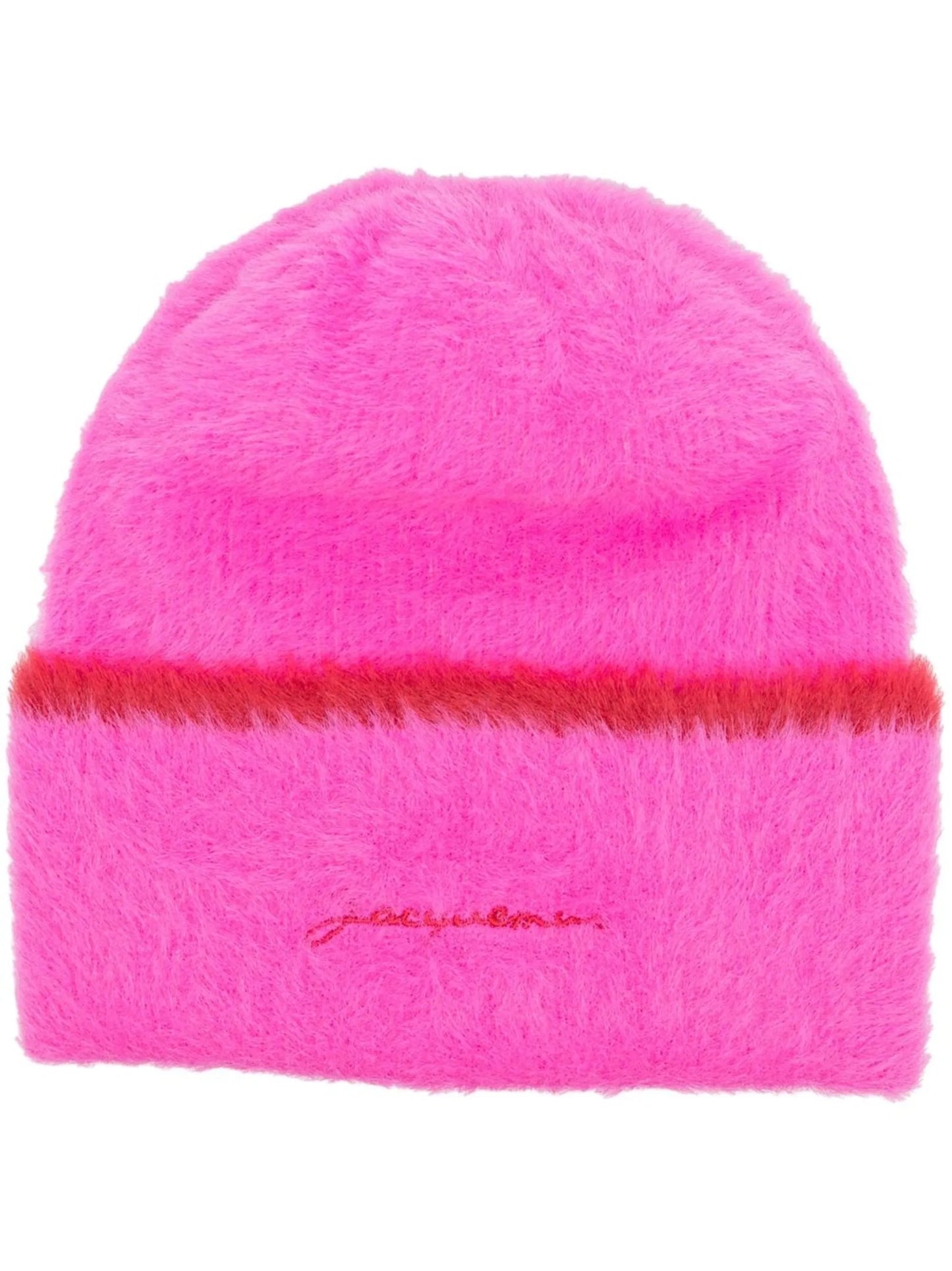 textured logo-embroidered beanie