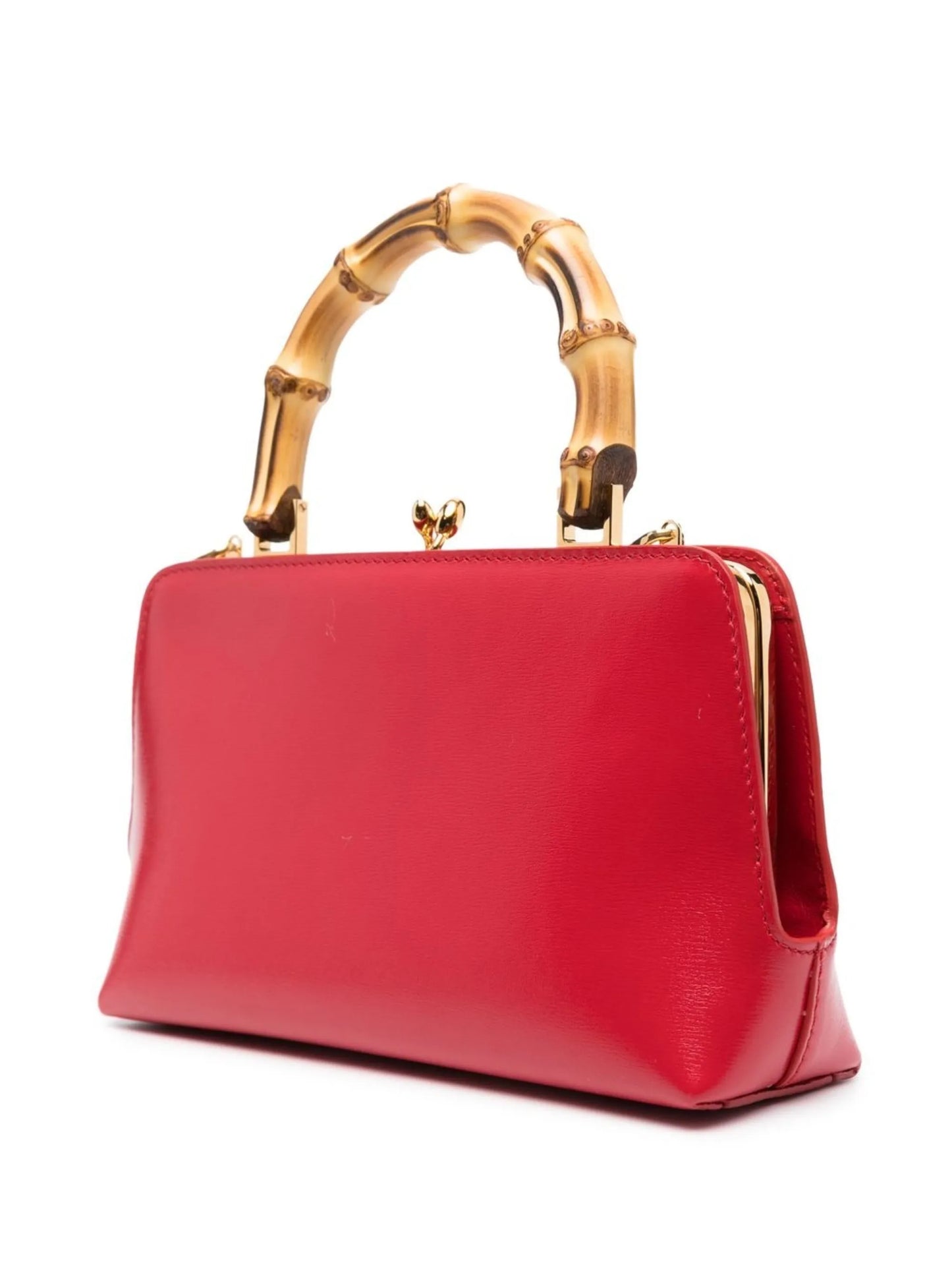 bamboo-handle leather tote bag