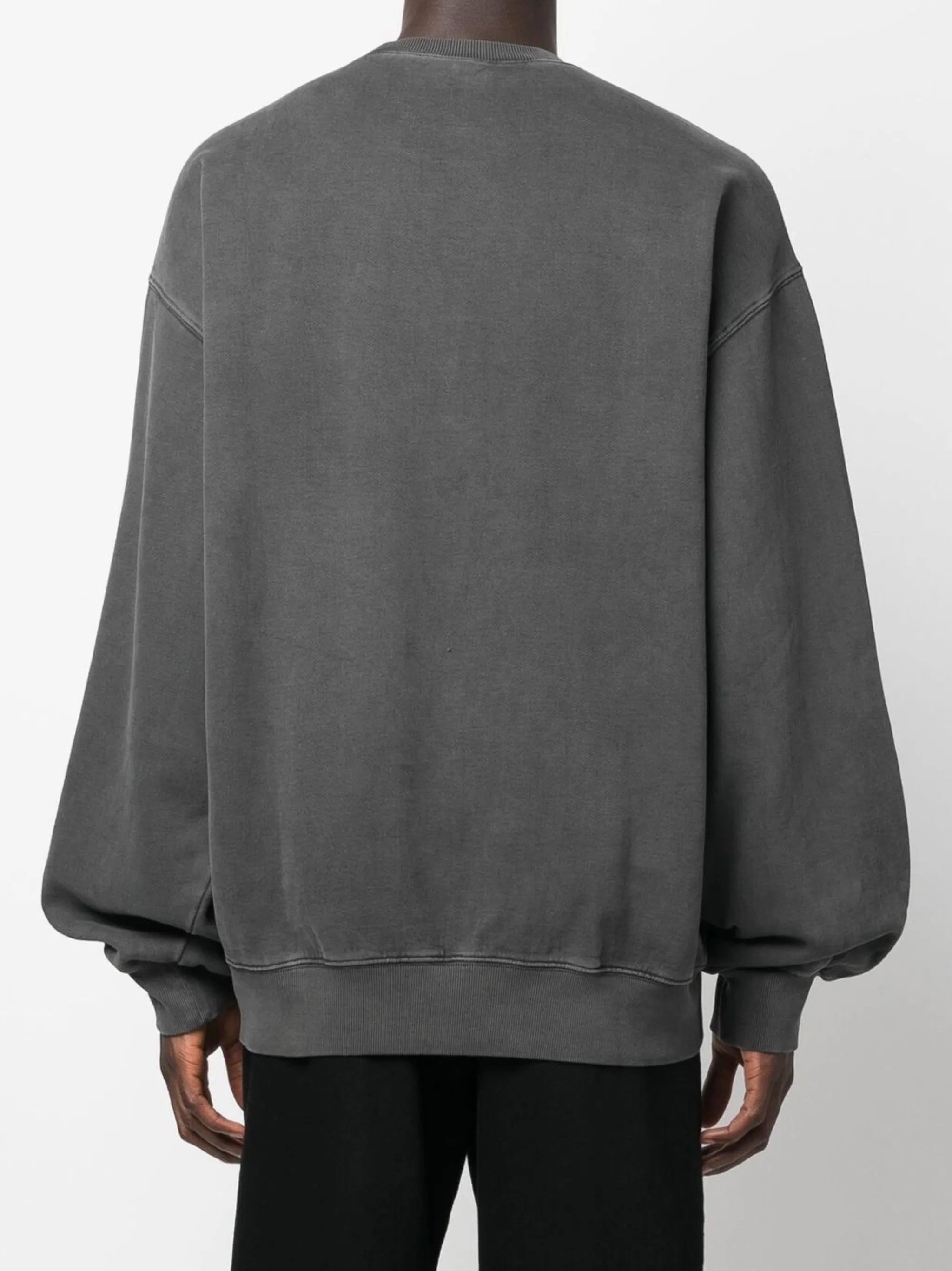 acid-wash crew neck sweatshirt