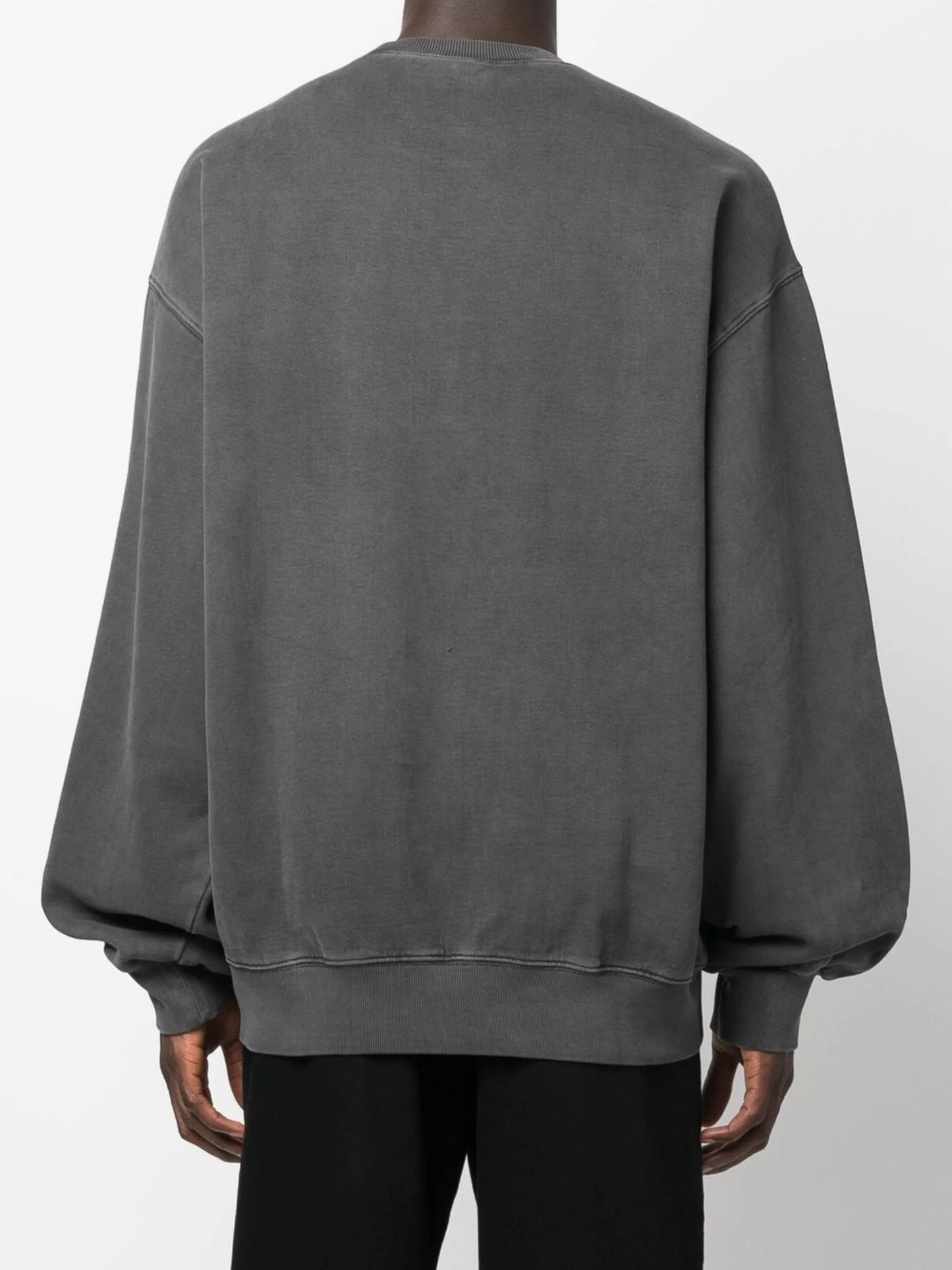 acid-wash crew neck sweatshirt