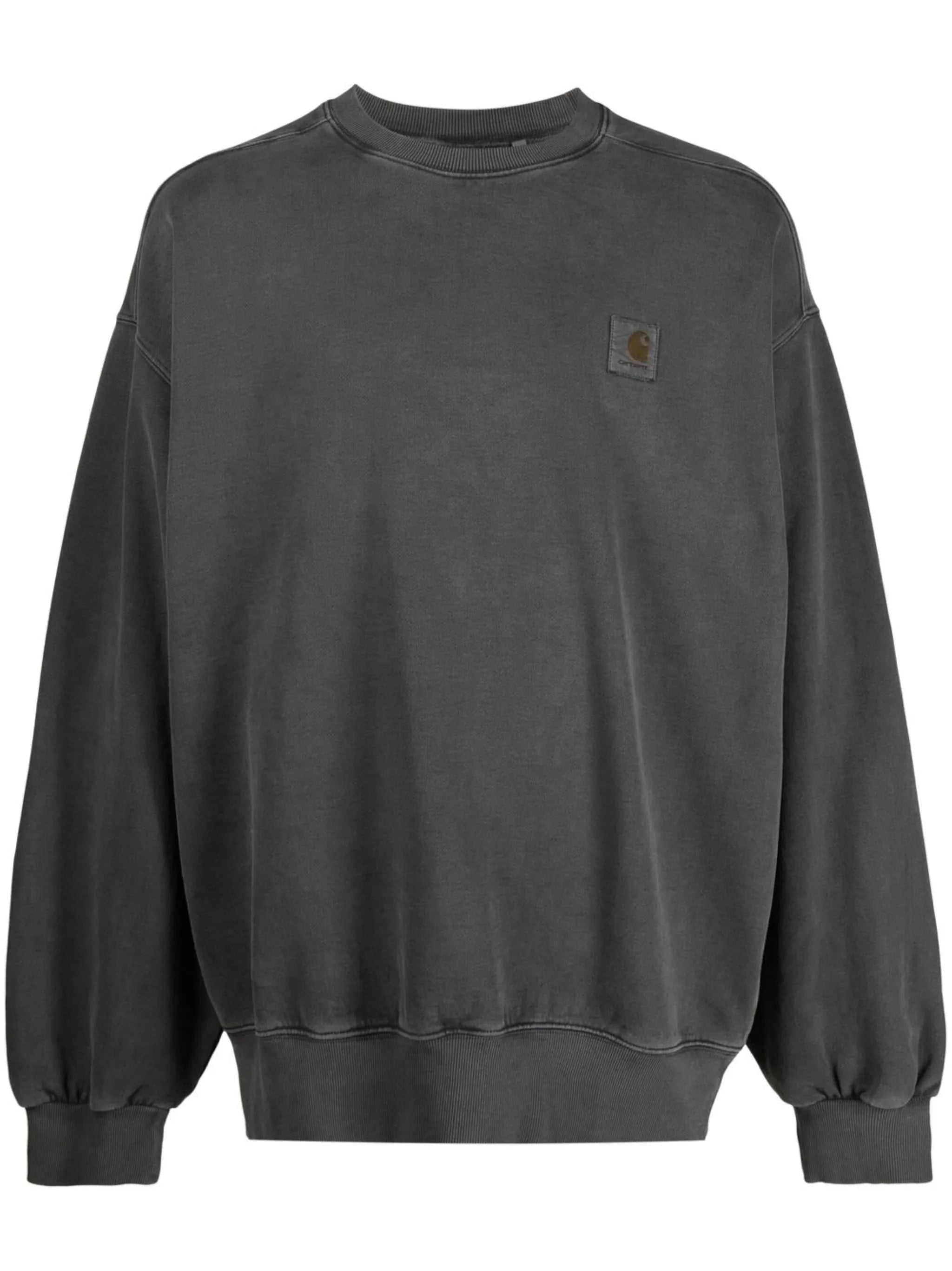 acid-wash crew neck sweatshirt