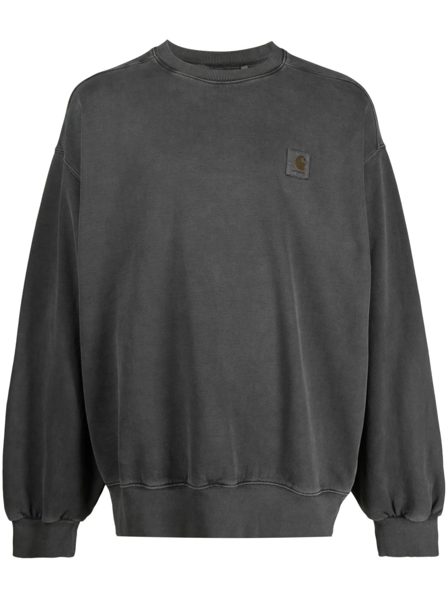 acid-wash crew neck sweatshirt
