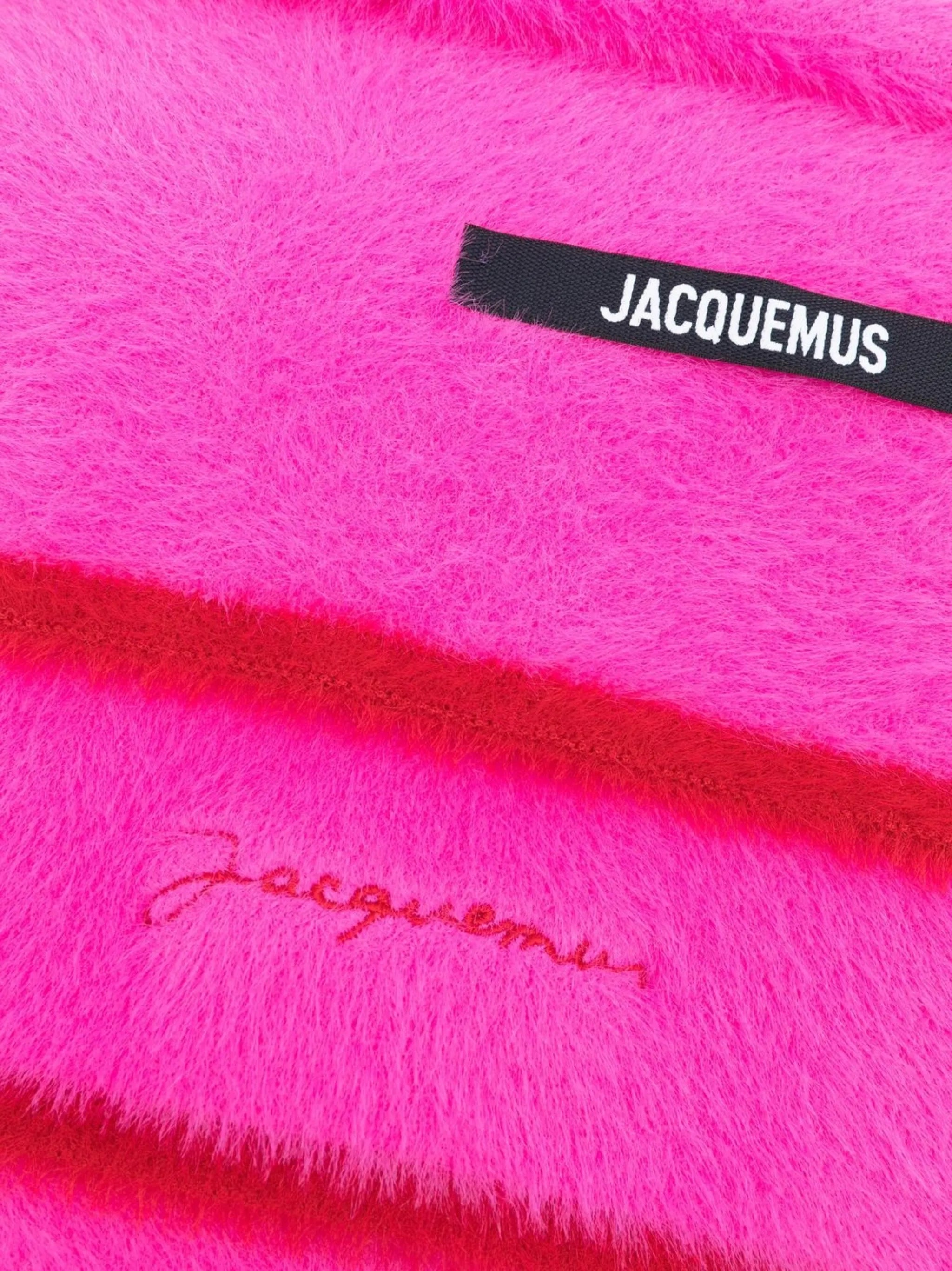 textured logo-embroidered scarf