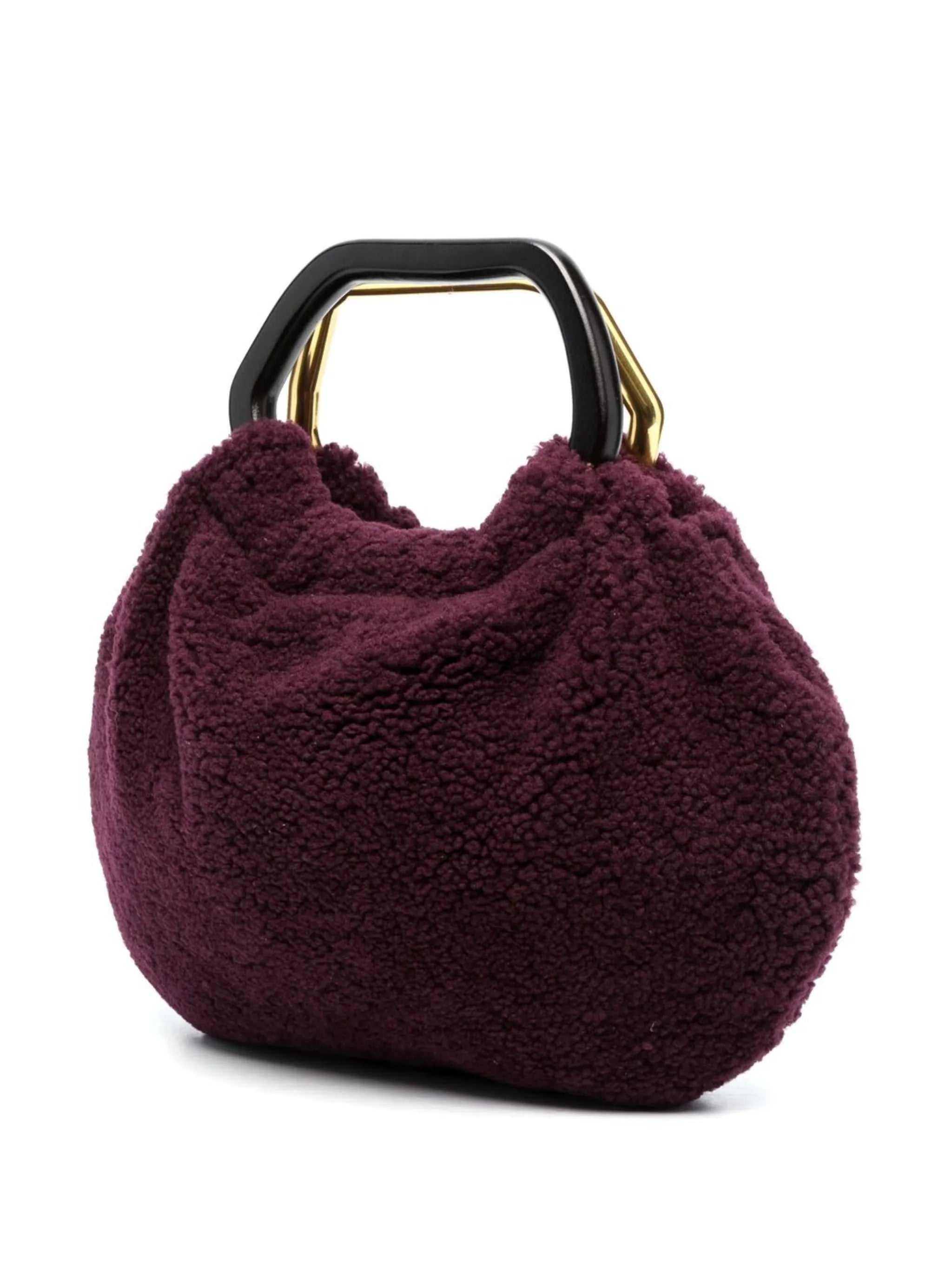 lamb fur clutch-bag