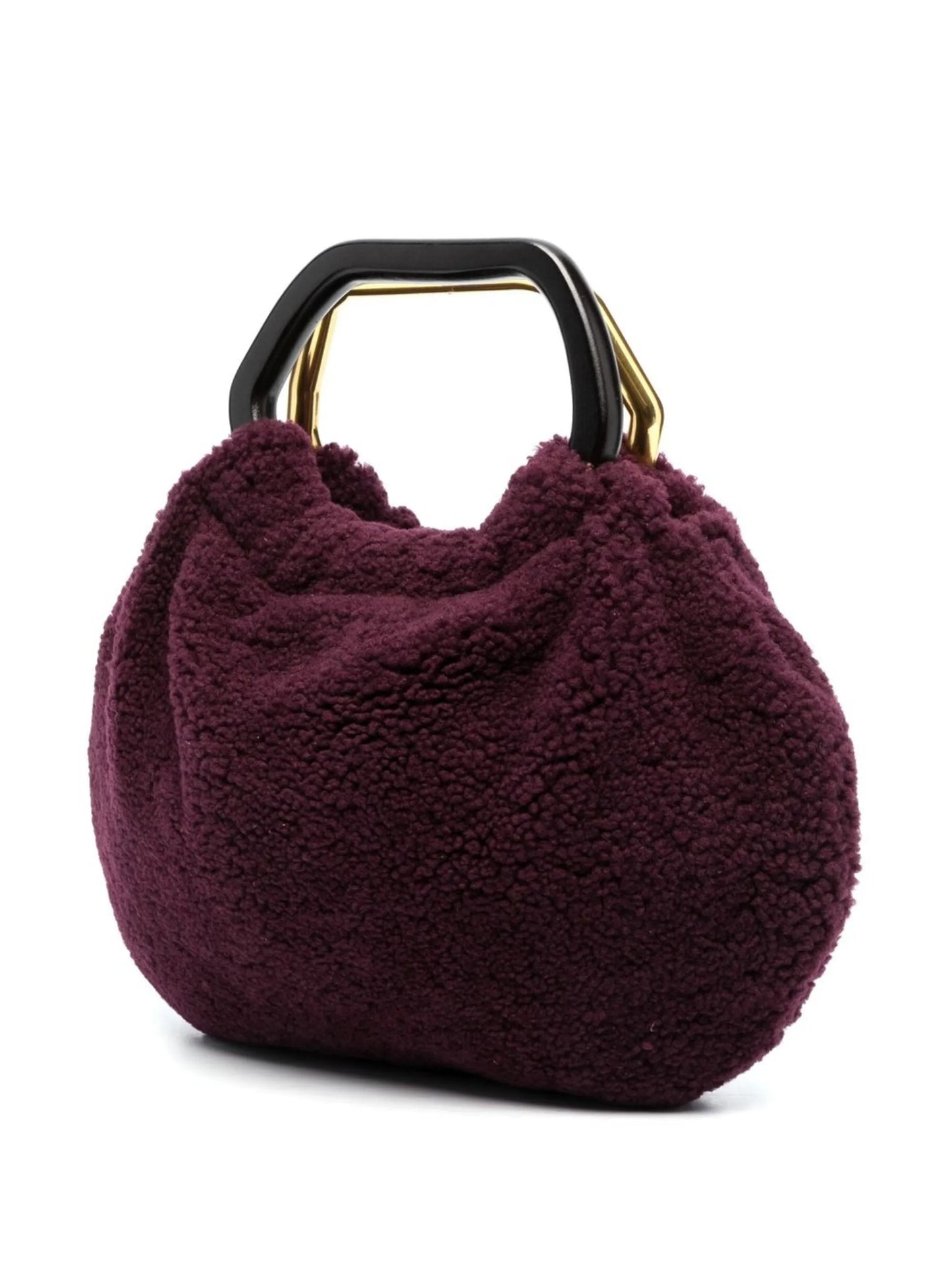 lamb fur clutch-bag