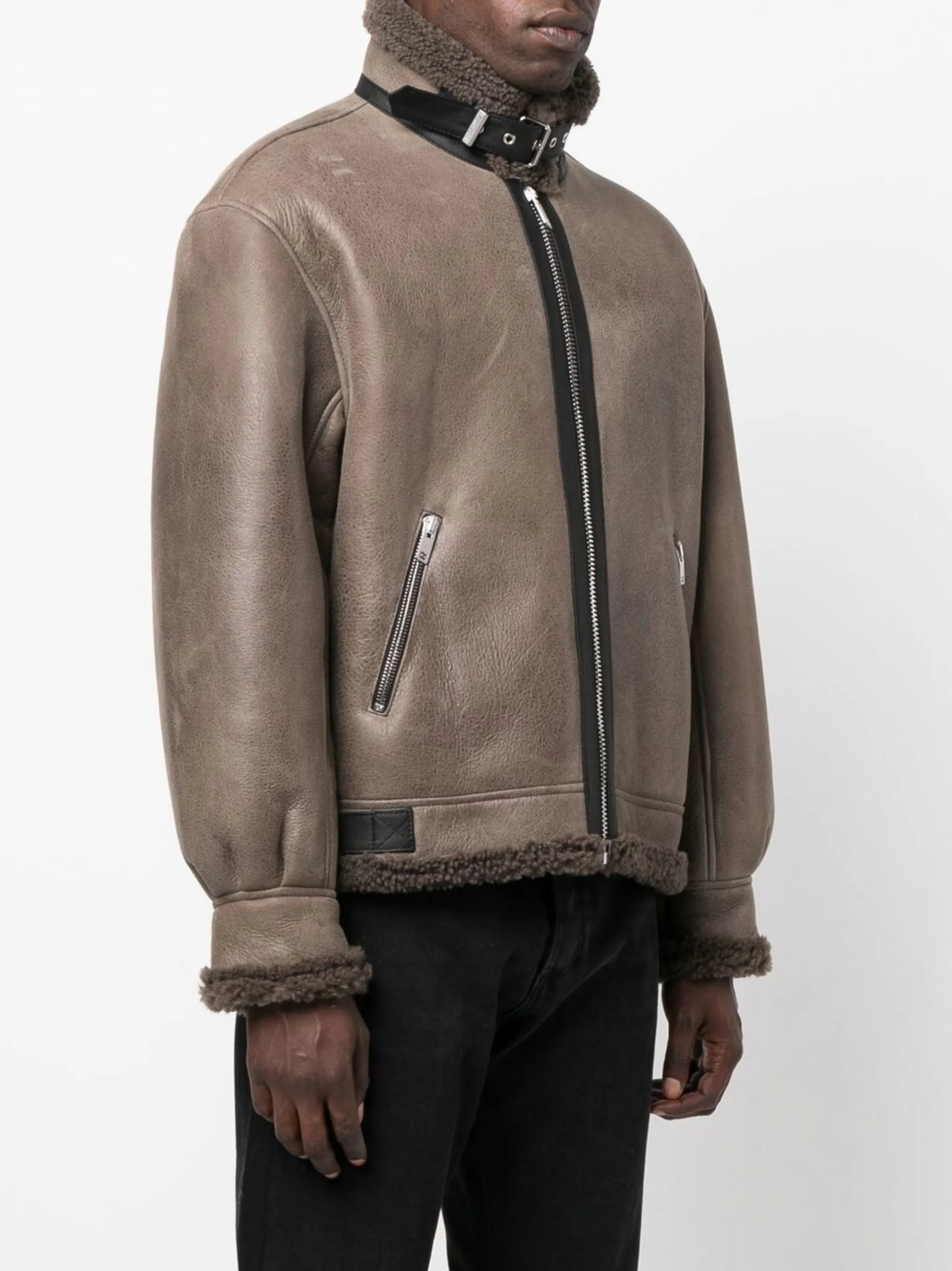 sheepskin bomber jacket