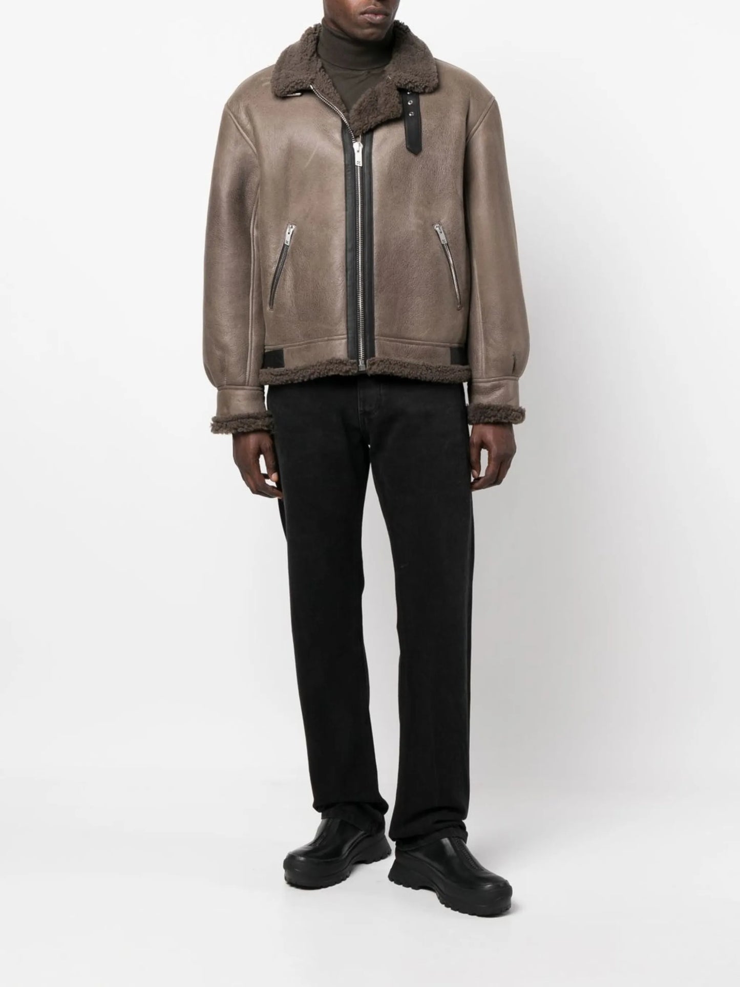 sheepskin bomber jacket