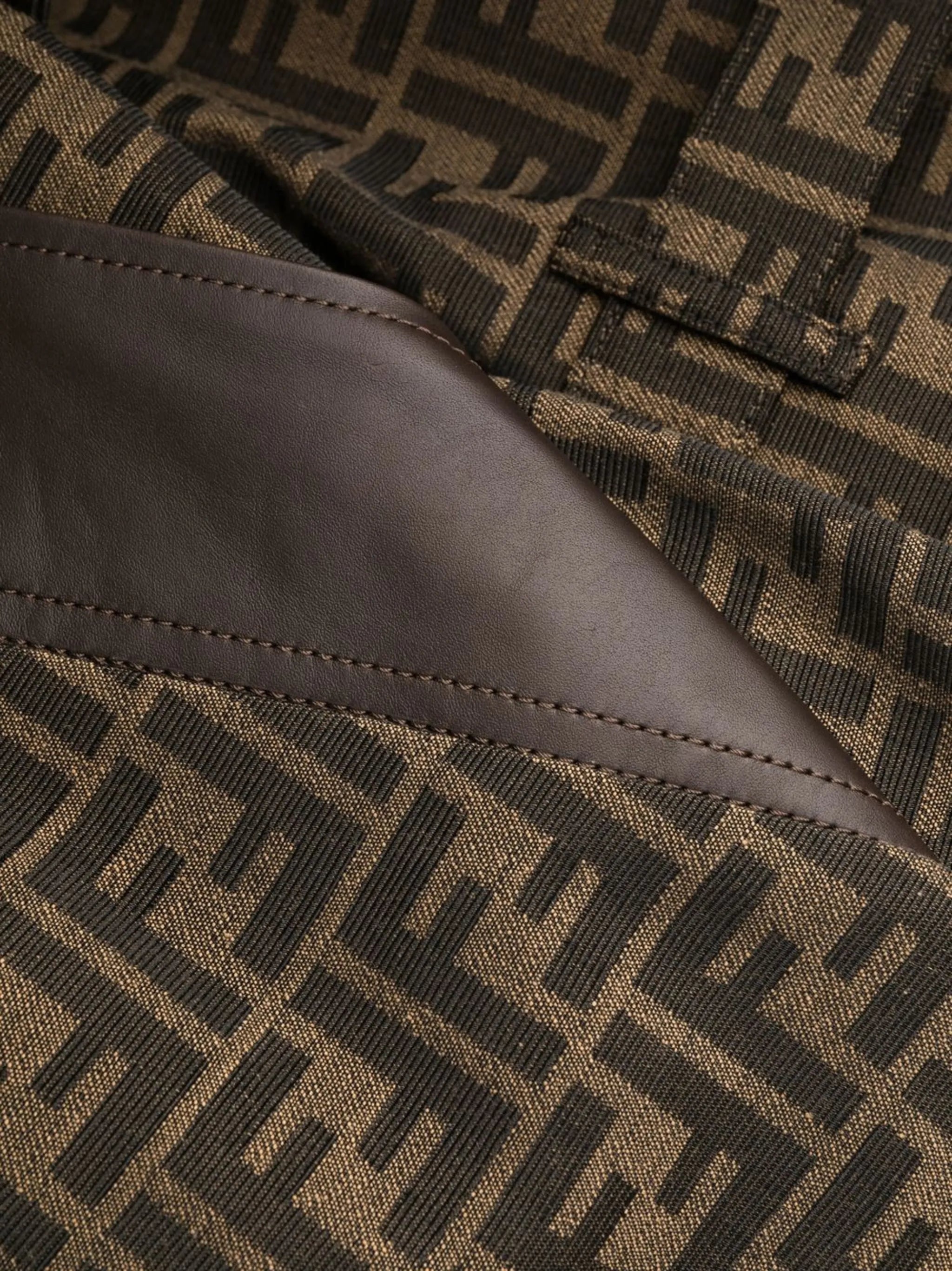 FF jacquard double-breasted trench coat