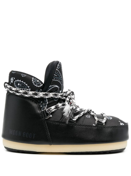 multi-panel lace-up boots