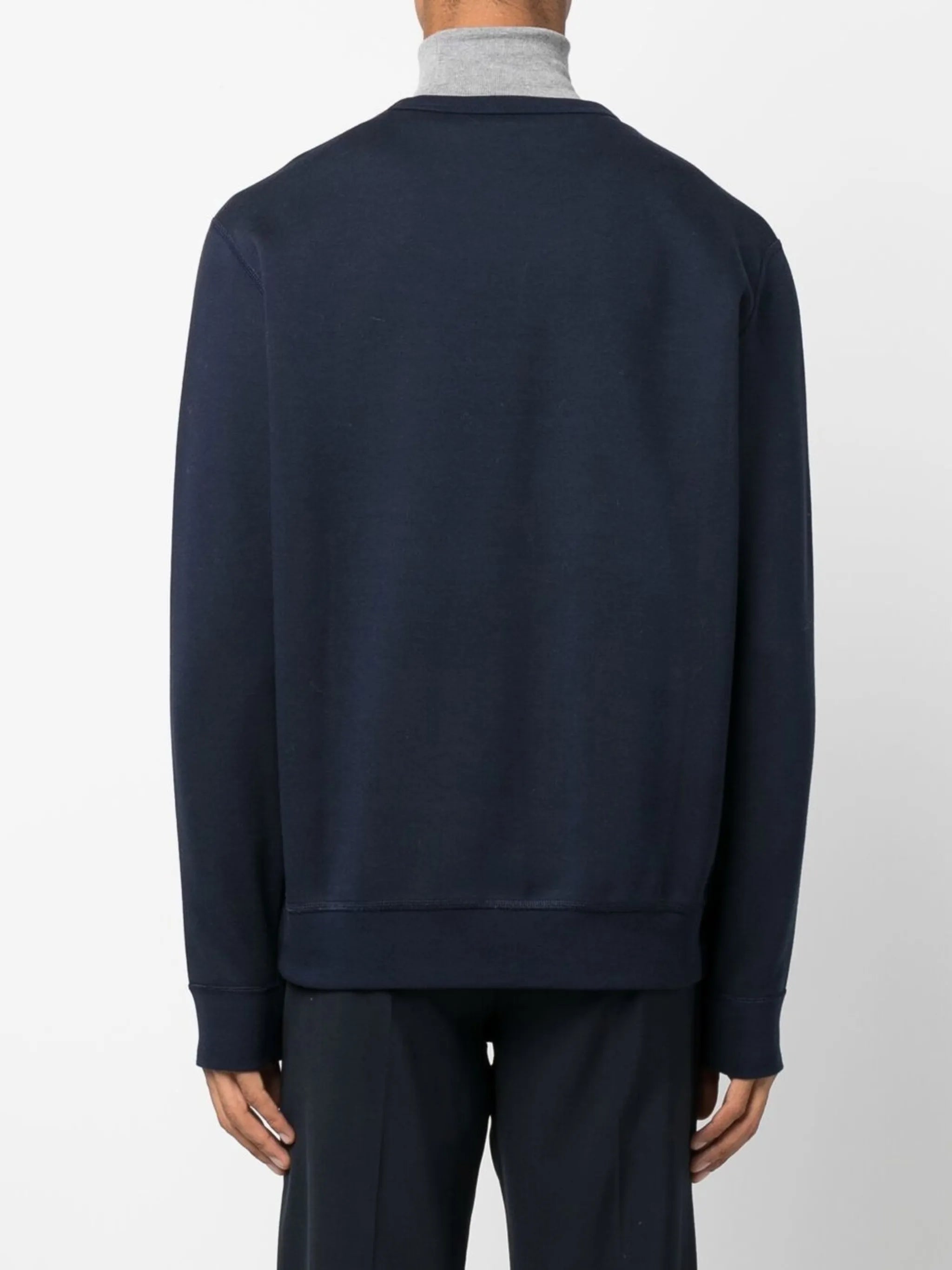 embroidered-logo crew neck jumper