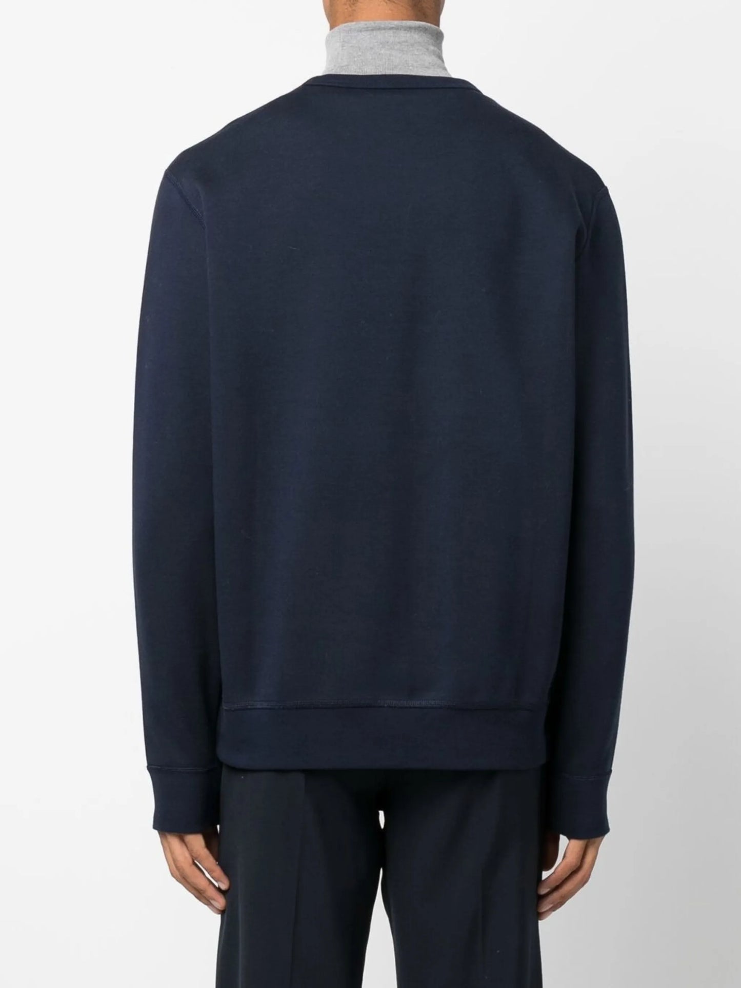 embroidered-logo crew neck jumper