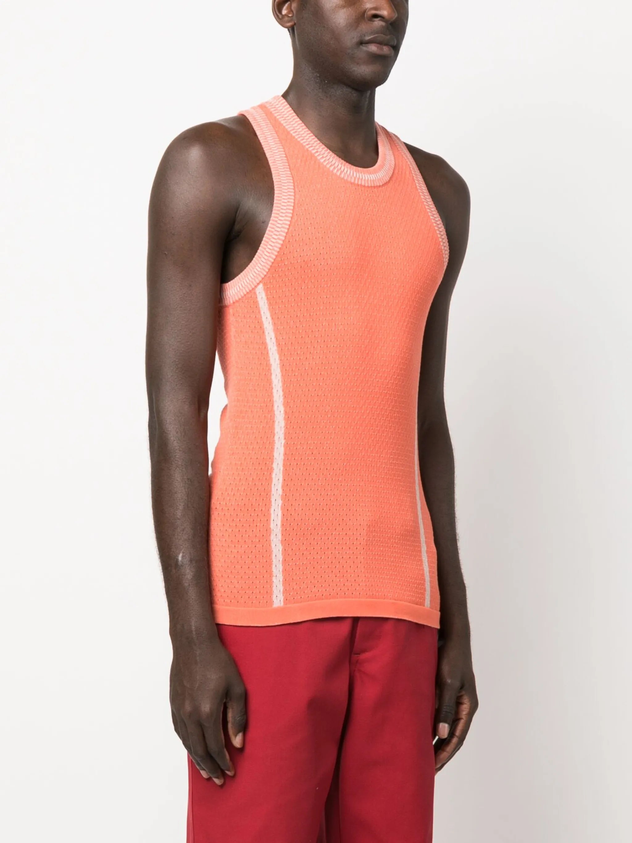 logo-print perforated tank top