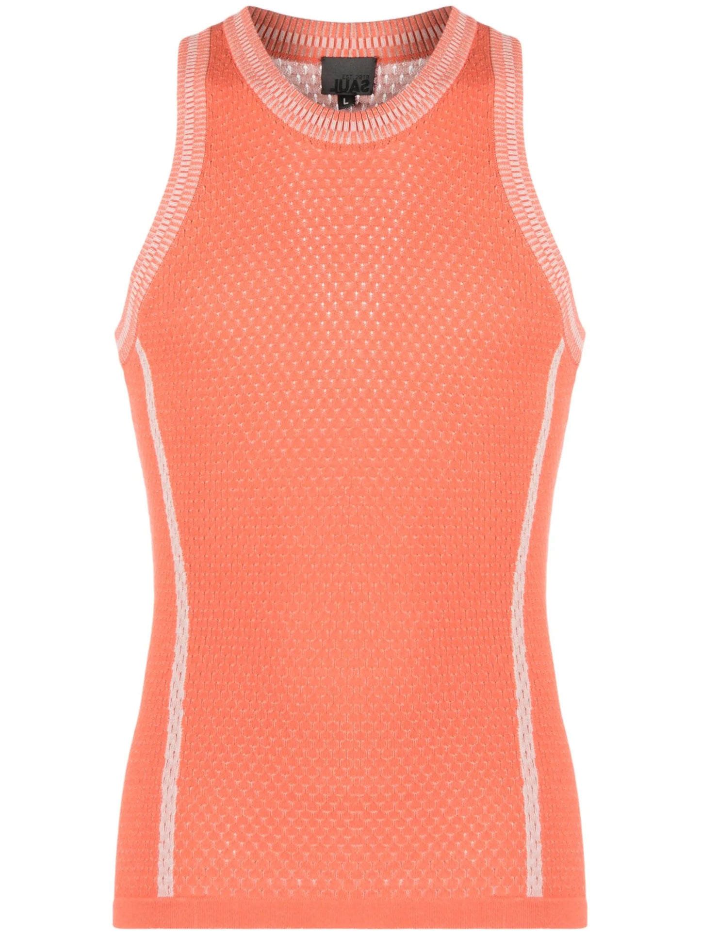 logo-print perforated tank top