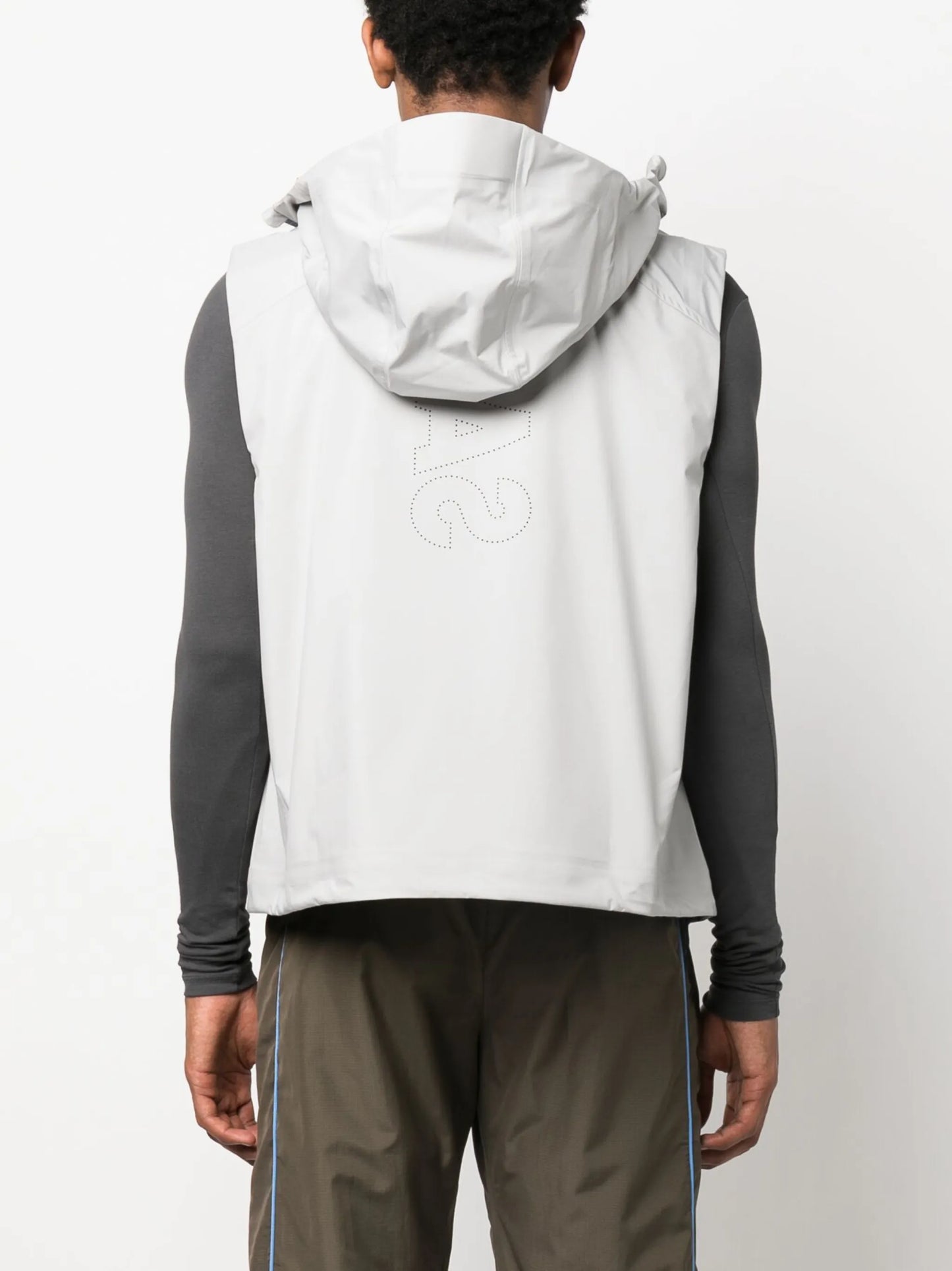 off centre-zip hooded gilet
